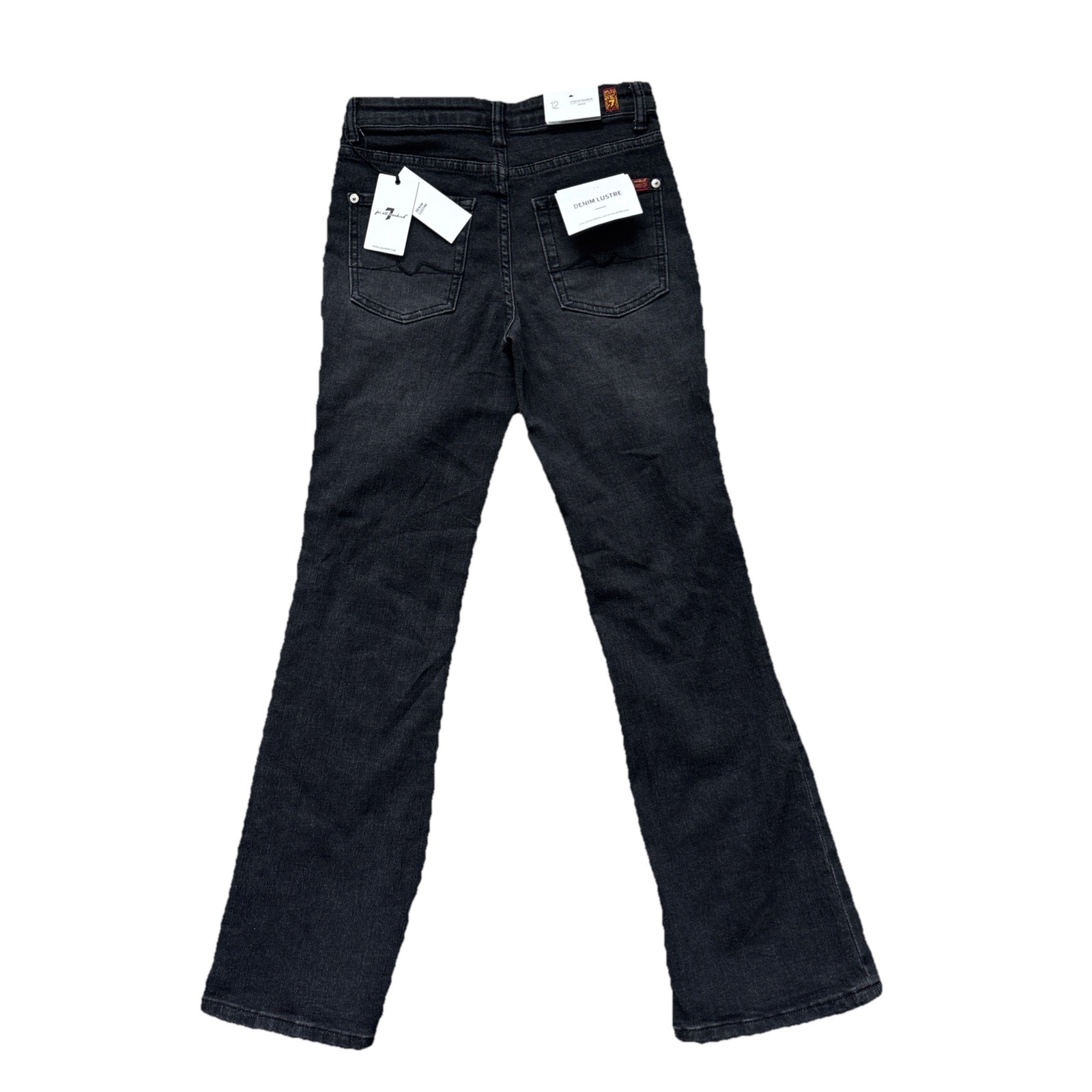 7 For All Mankind Jeans Denim Lustre Original Bootcut Charcoal Gray Women Sz 12