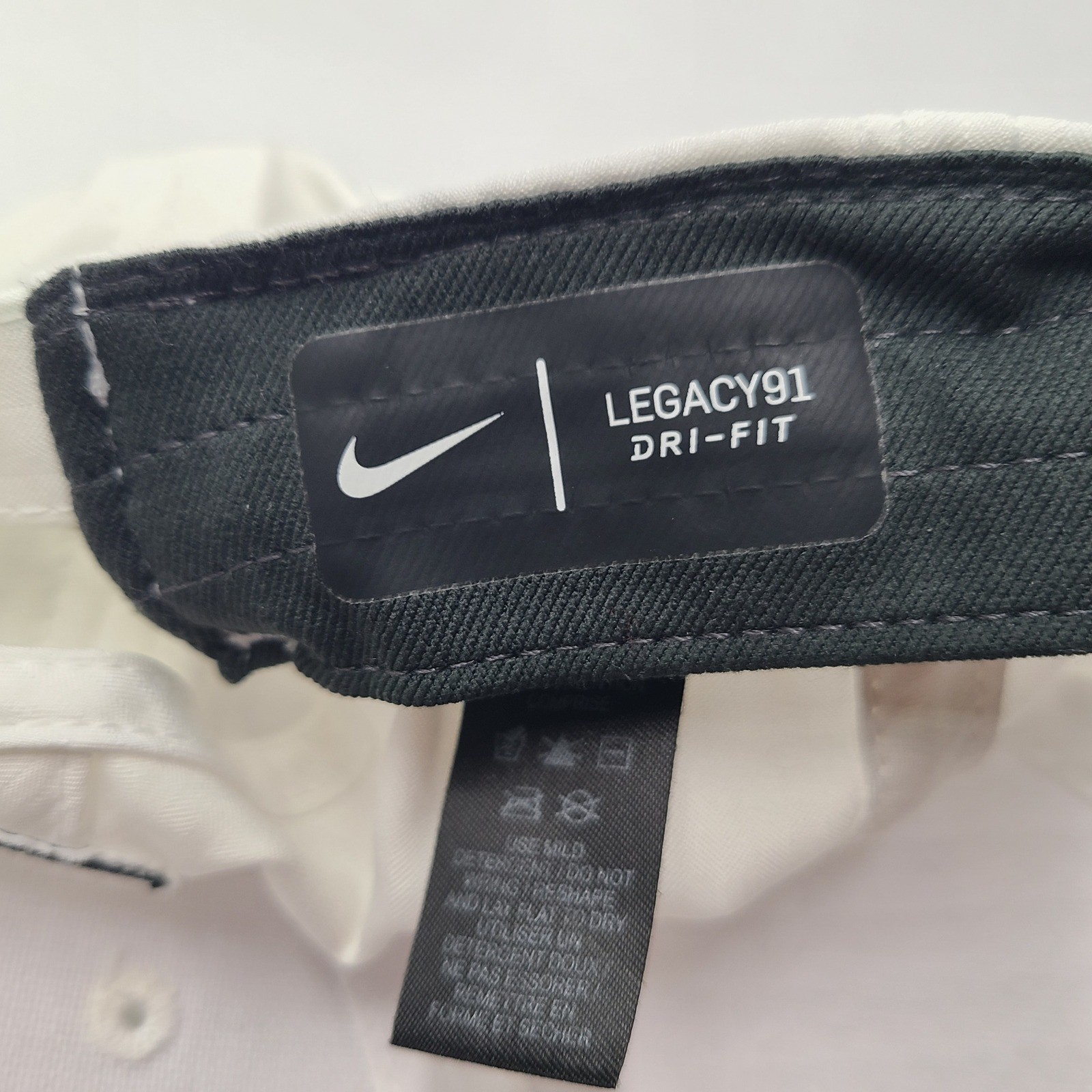 Nike Hat Strapback White Legacy91 Dri-Fit Golf Swoosh Logo Outdoors Casual Men