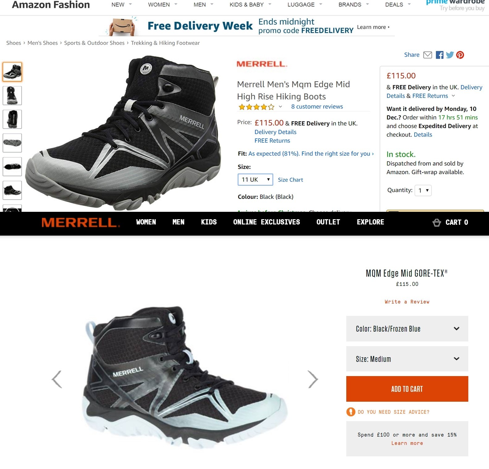 Merrell Edge Mid GORE-TEX, size – 43 (41, 42, 44, 45, 46)
