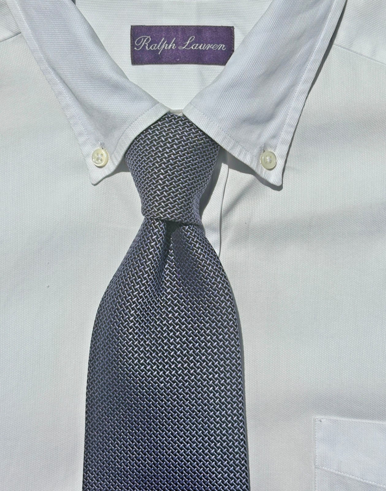 Ralph Lauren Purple Label Woven Violet-Blue Silk Necktie – England – $235.00