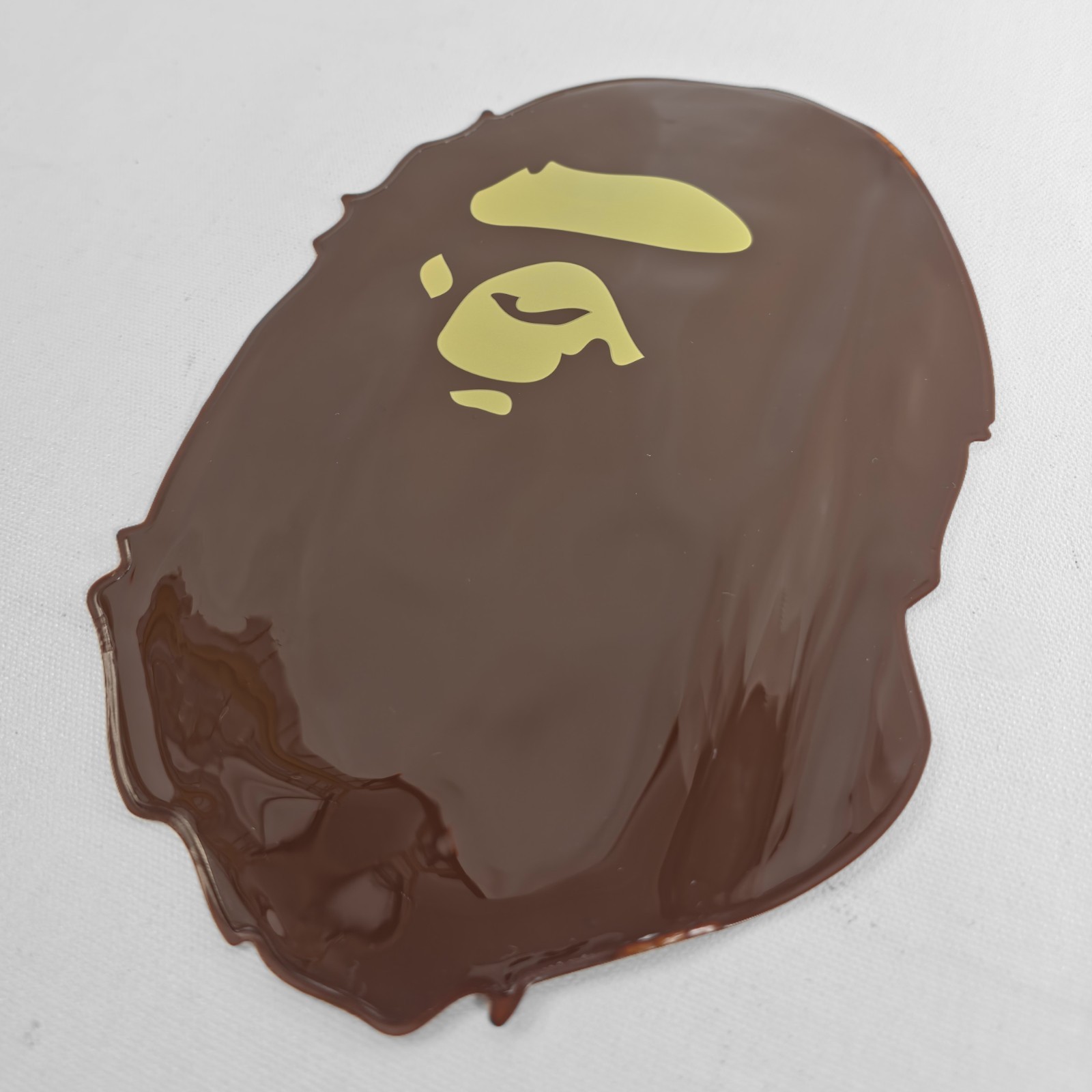 A Bathing Ape PVC Pouch Brown Head Logo Small Zip Bag 5.5″x8.5″ Bape New