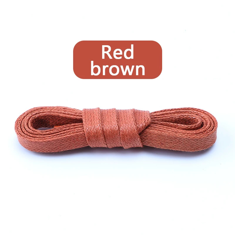 1 Pair Flat Shoelaces Waxed Cotton 0.8CM Width Waterproof Shoe Laces Unisex Boot