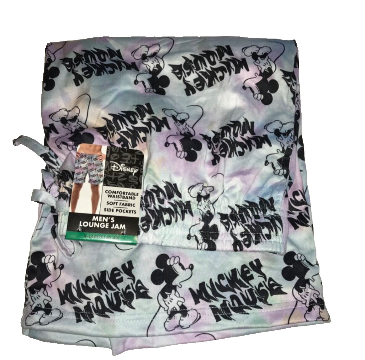 DISNEY MICKEY MOUSE MEN’S LOUNGE JAM SLEEP SHORTS XL 40-42 COMFORT WAISTBAND NWT