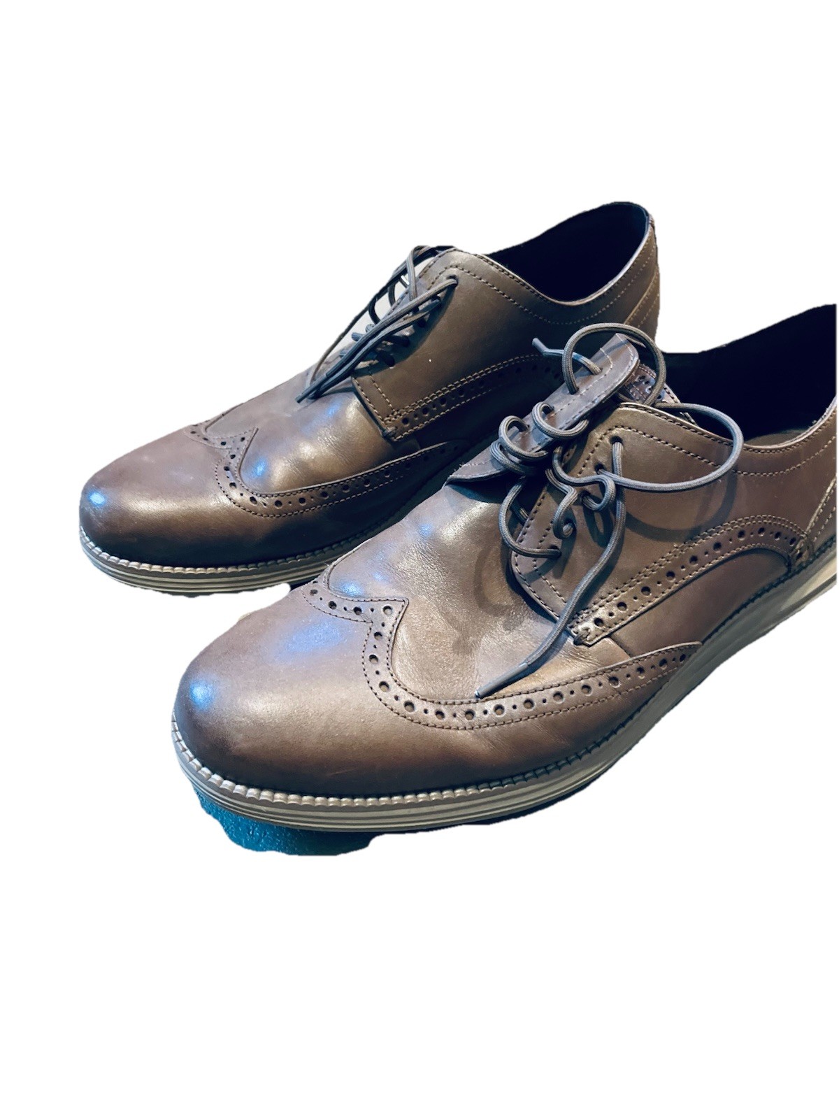 Cole Haan ØriginalGrand 2.0 Leather Wingtip Brown Lace-Up Oxford Shoes Men US 12