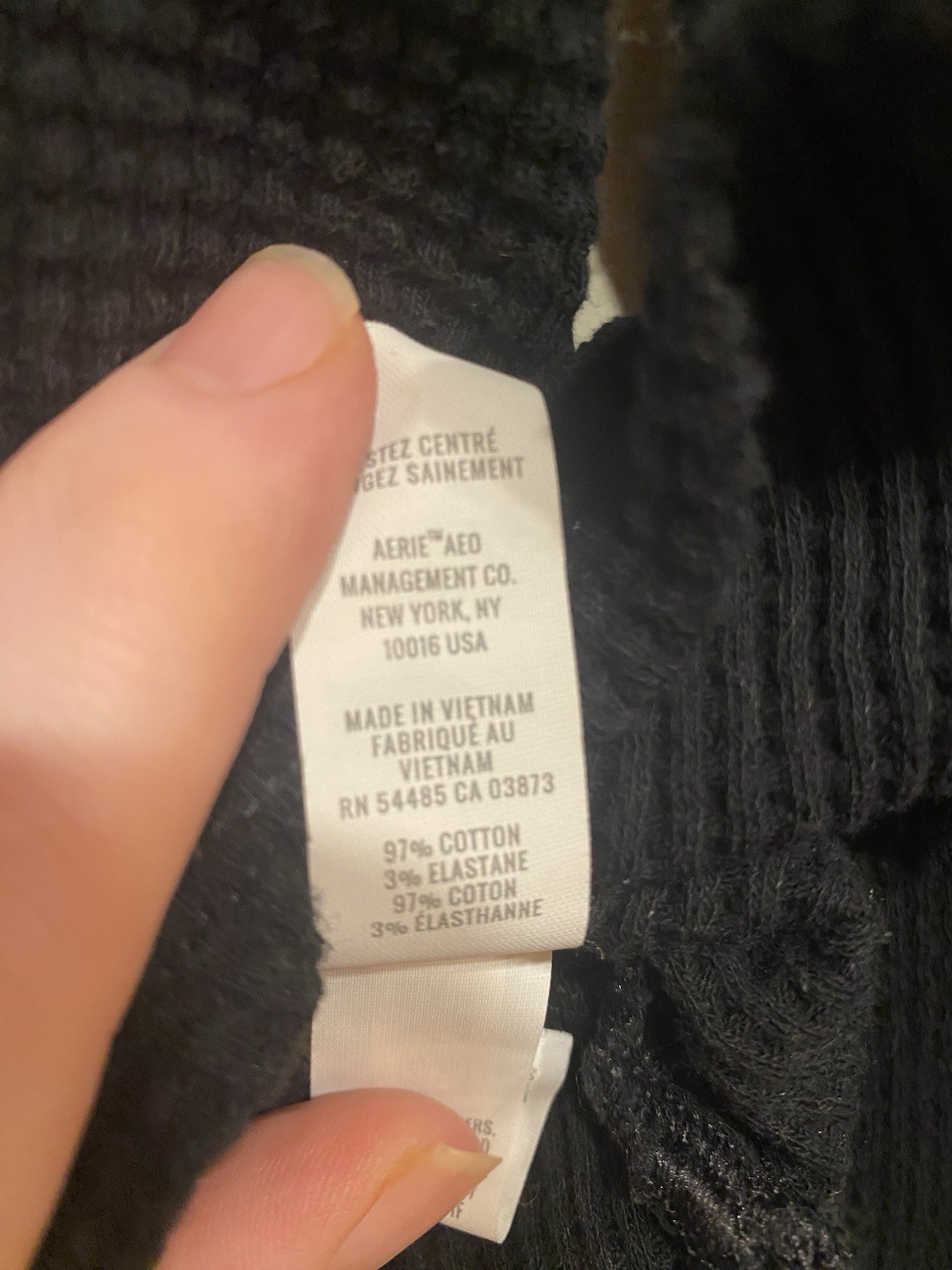 OFFLINE by Aerie Women Black Waffle Knit Snap Henley Long Sleeve Shirt S small