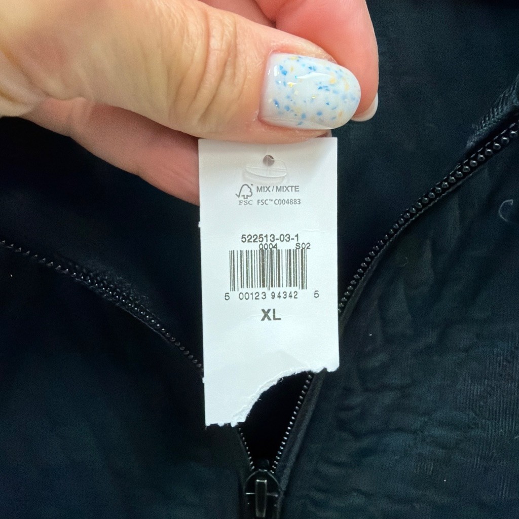 NWT Gap Fit Quilted Jacquard Half-Zip Pullover in Black Sz XL!