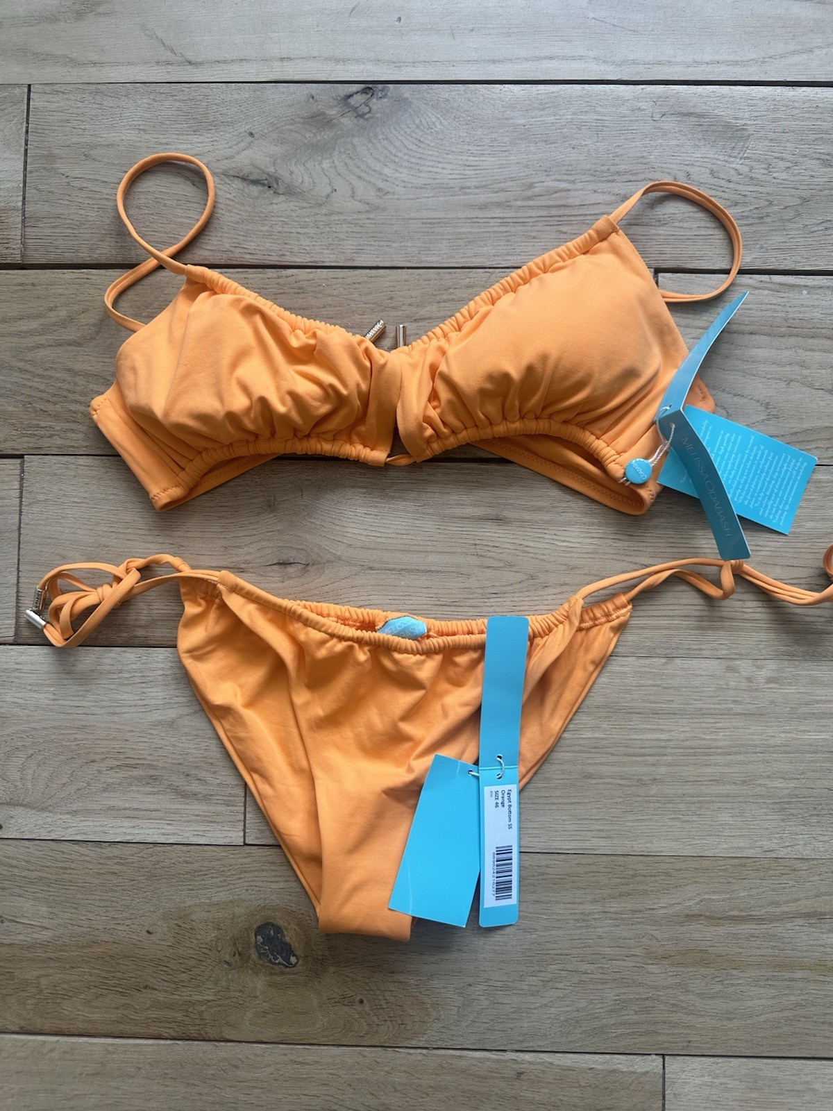Melissa Odabash Egypt Orange Tie Side Bikini Set Size 42 UK 14 NEW BNWT