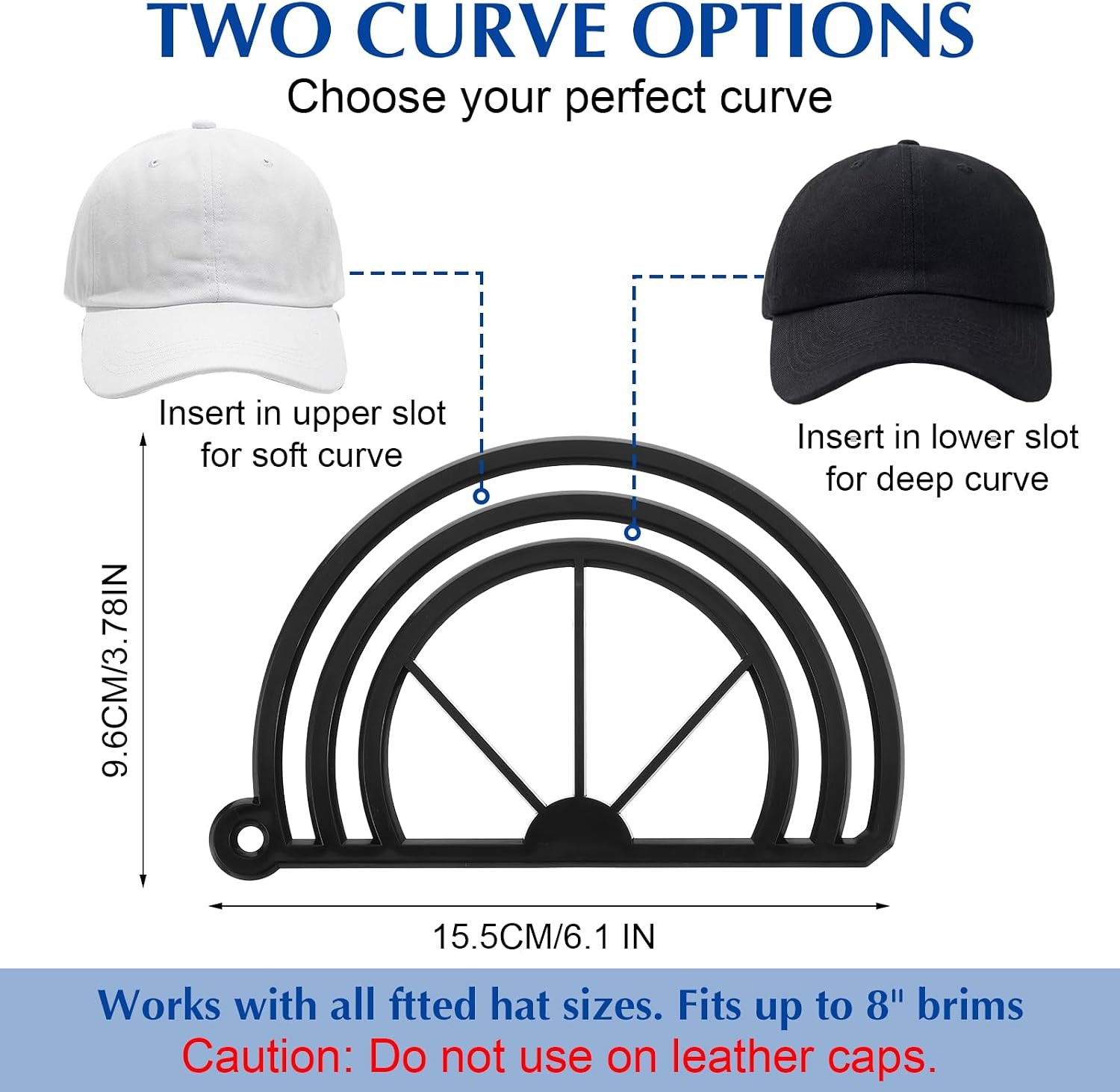 4 Pcs White+Black Hat Bill Bender – Baseball Cap Brim Curver Shaper – Fast Ship!