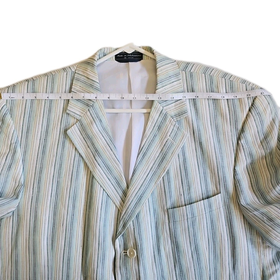 Haspel multicolor Stripe 100% Linen Sport Coat Blazer preppy ladcore. See Pics