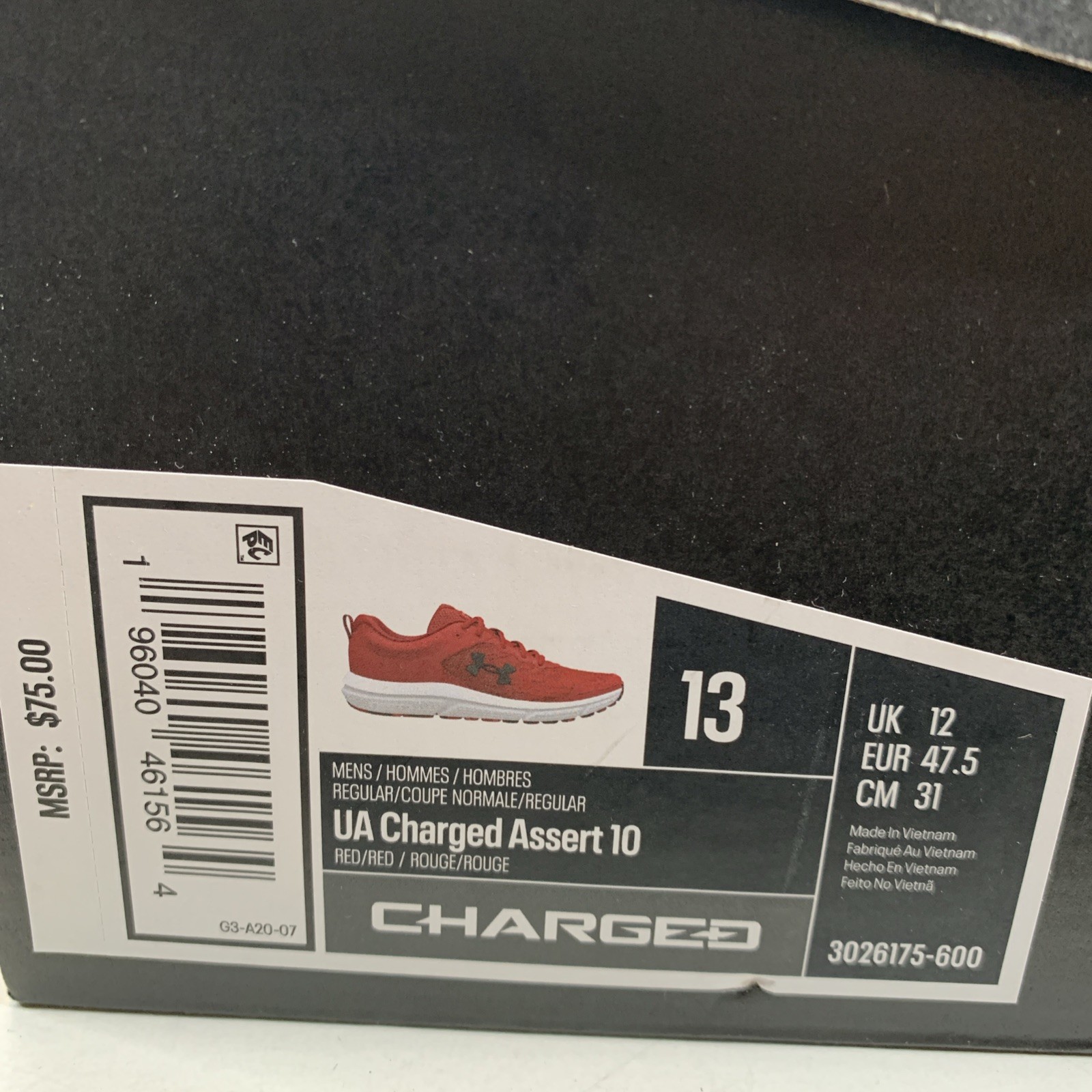 Under Armour 3026175 Men’s Training UA Charged Assert 10 Running Athletic Shoes