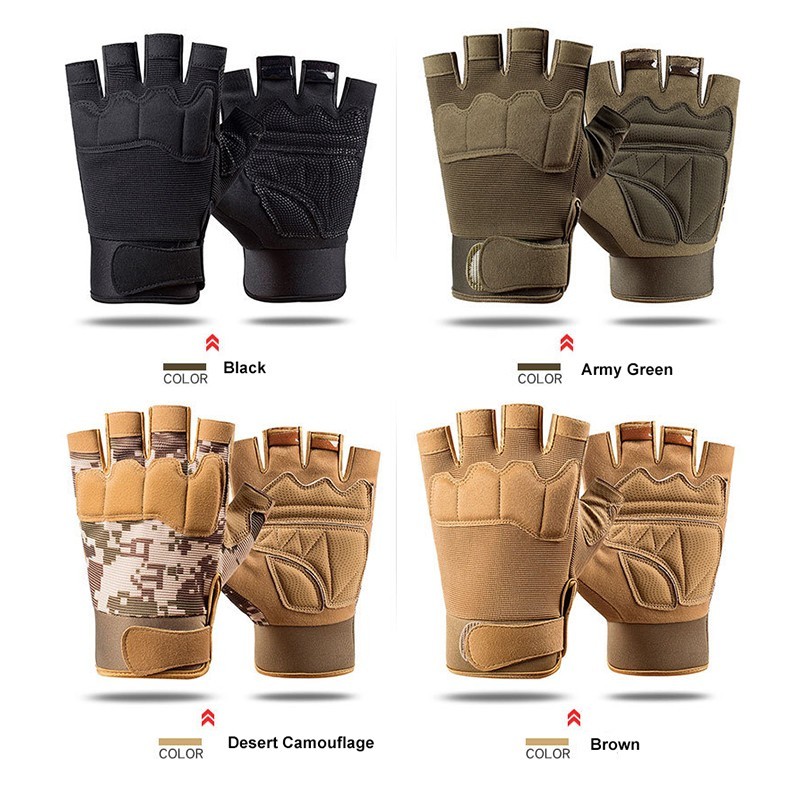 Tactical Half Finger Gloves Motorcycle Cycling Hiking Driving Working Fingerless