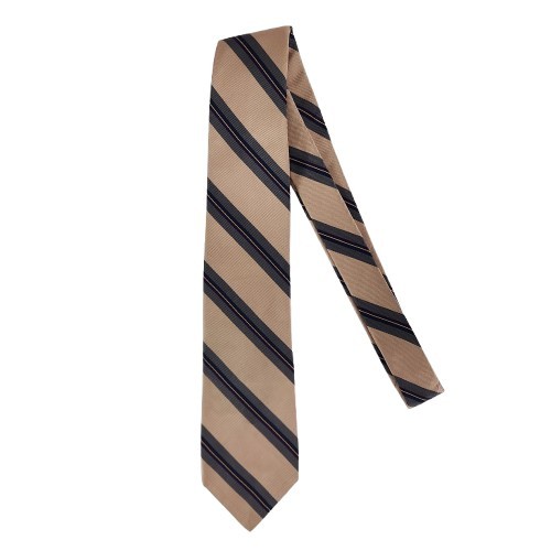 Vtg. Robert Talbott/Jack Henry Pink Gray Classic Stripe 100% Silk Tie