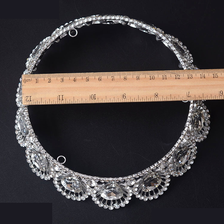 4cm Tall Adult Full Crystal Drip Wedding Bridal Queen Princess Prom Round Crown