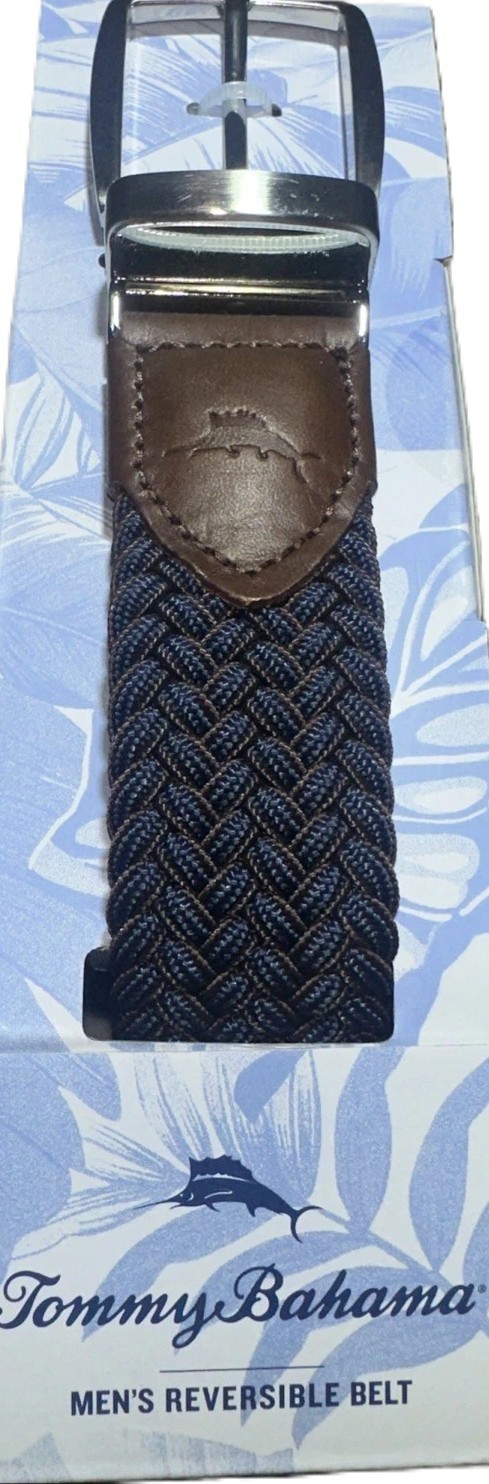 Tommy Bahama Men’s Stretch Braided Reversible Belt Adjustable Fit