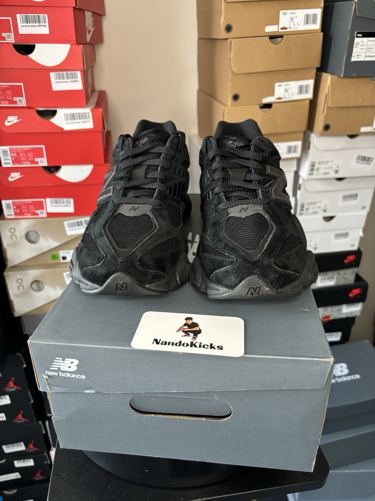 New Balance 9060 Triple Black Suede Men’s Size-U9060BPM