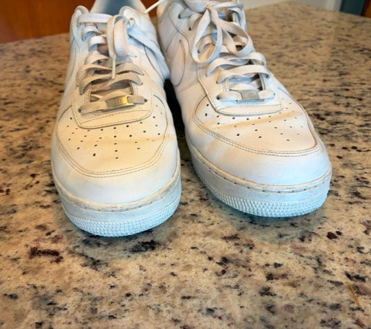 Nike Air Force 1 Triple White Leather Low Top 315122-111, Size 15.0/EUR 49.5