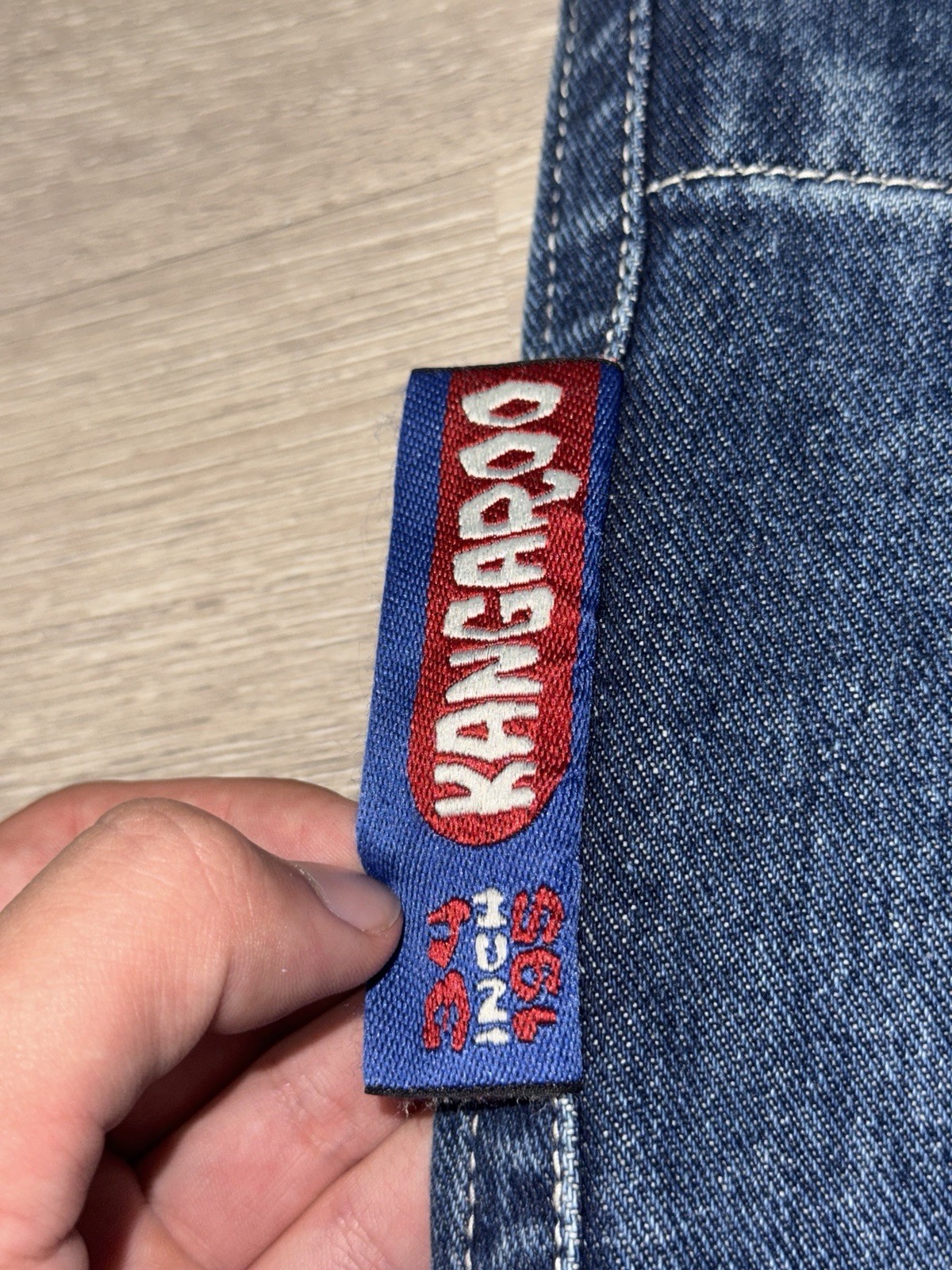 JNCO Los Angeles Kangaroo Wide Leg Jeans in dark stone wash