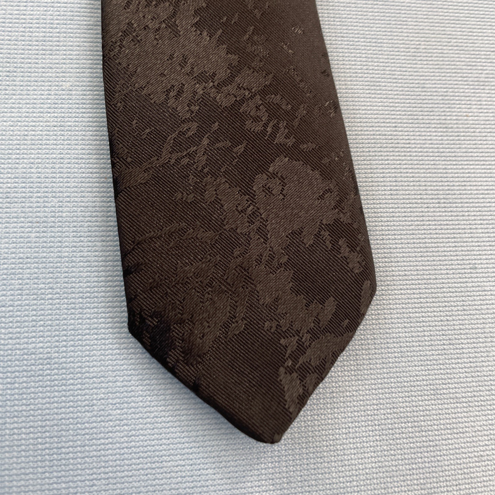 Impact Vtg Slim Necktie Made USA Optical Abstract Art Black Super Skinny 1.7×58″