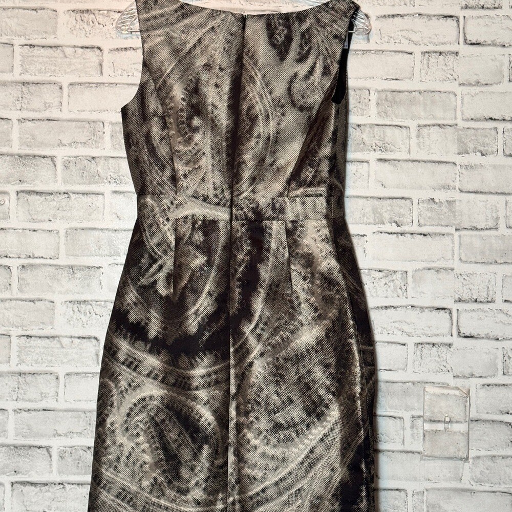 Beth Bowley Silver Sheath Mini Dress Sleeveless Scoop Neck