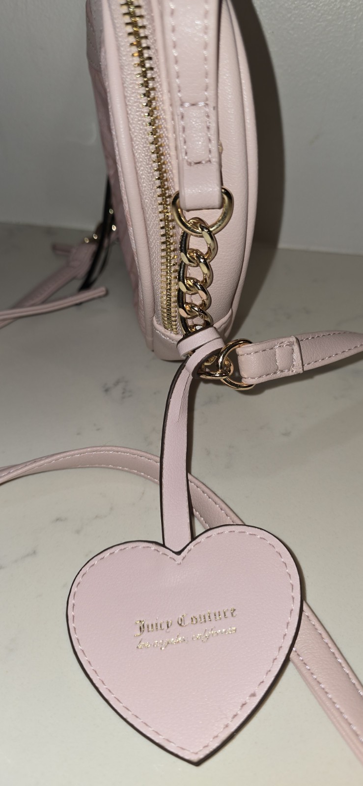 Juicy Couture Precious Moments Heart Crossbody Bag Pink Clay NWOT