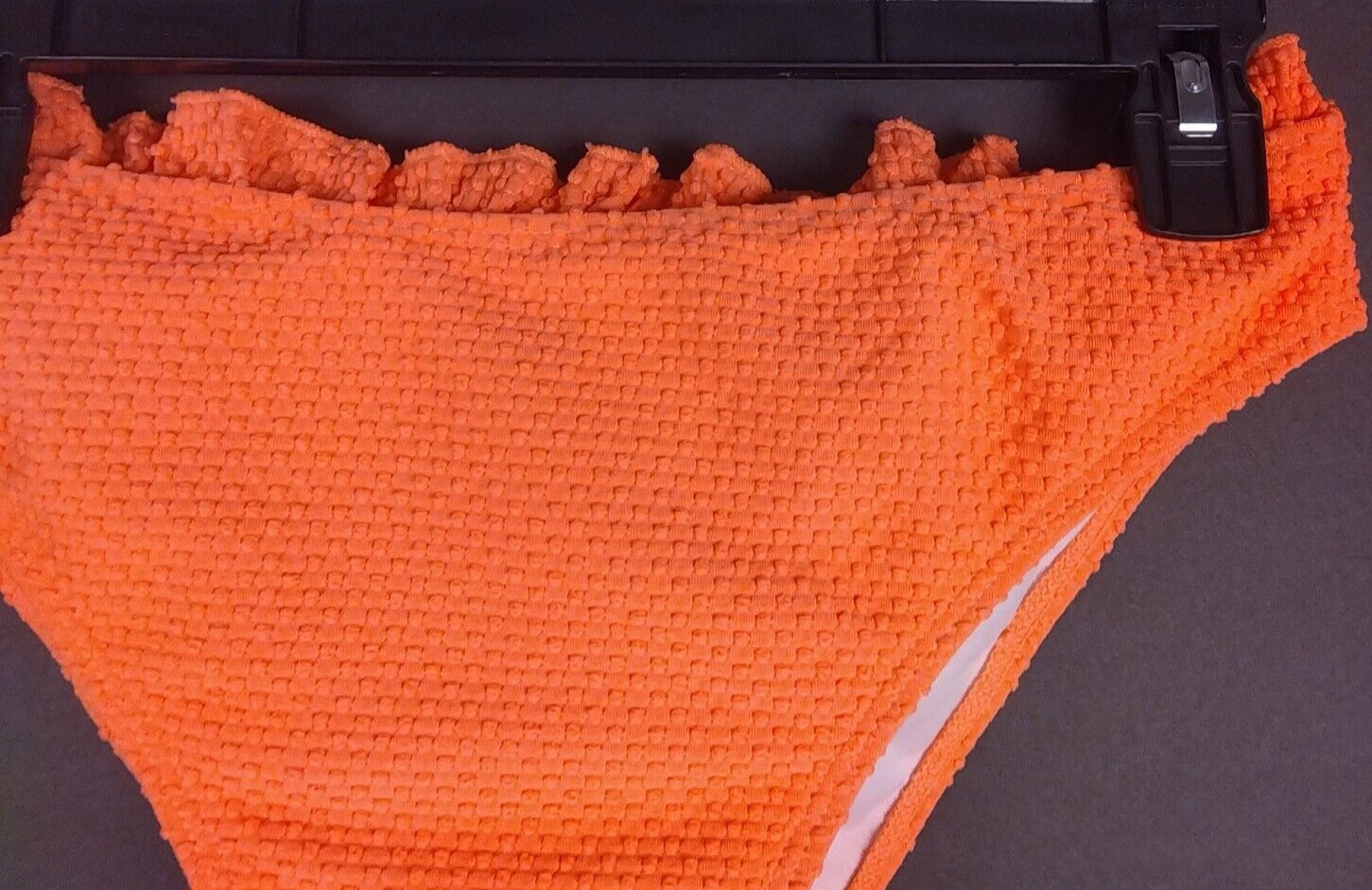 Unbranded Juniors Orange Ruffled Waist Bikini Swim Bottoms Size L – New. (51)