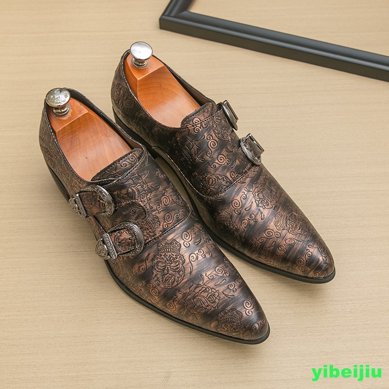 Mens Patent Leather Double Monk Strap Party Pointy Toe Shoes Business Oxford New