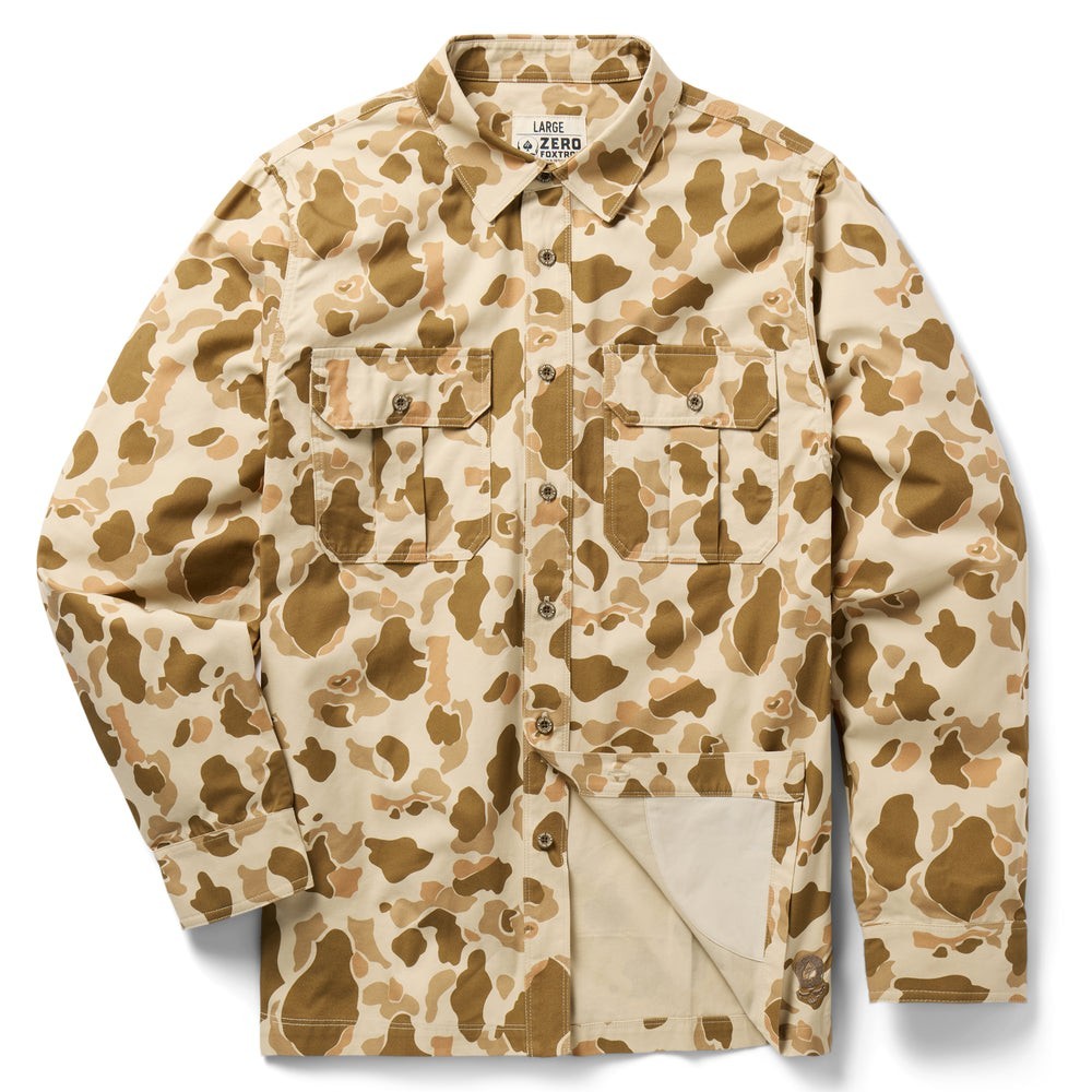 Zero Foxtrot Long Sleeve Utility Shirt Frogskin Beach PTO Camo Pattern