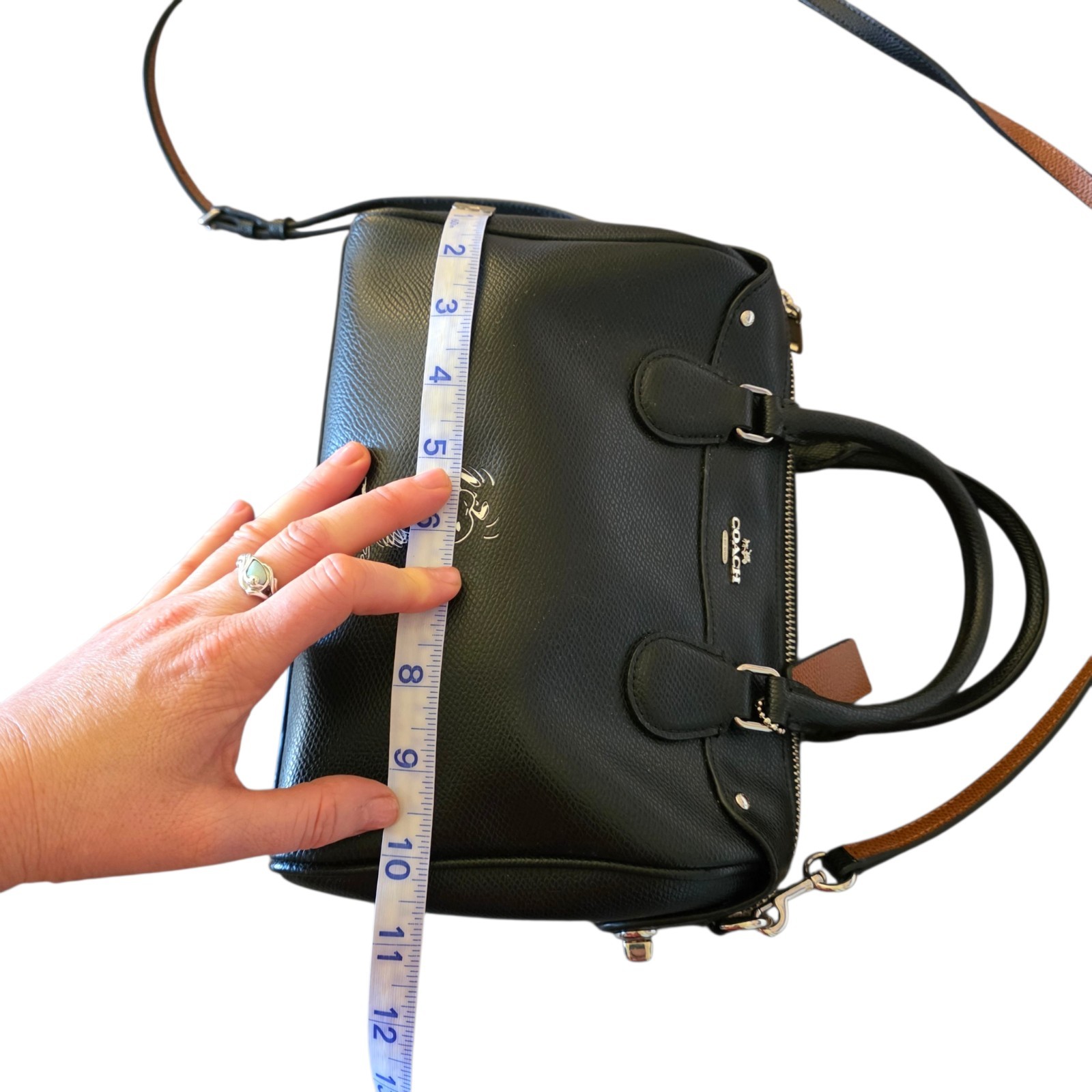 Coach x Peanuts Snoopy Mini Bennett Satchel Black Leather Crossbody Bag NWOT