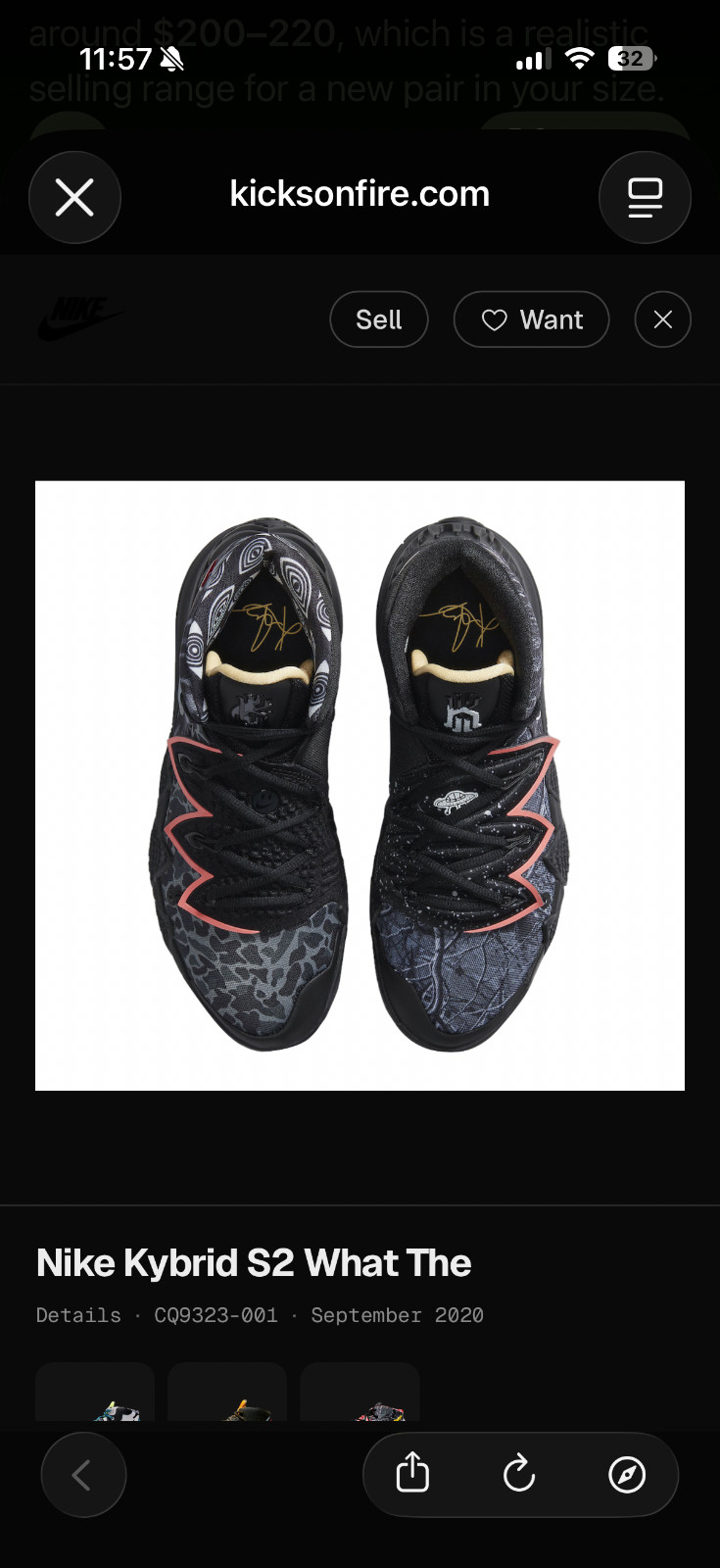 Size 11.5- Nike Kybrid S2 What The