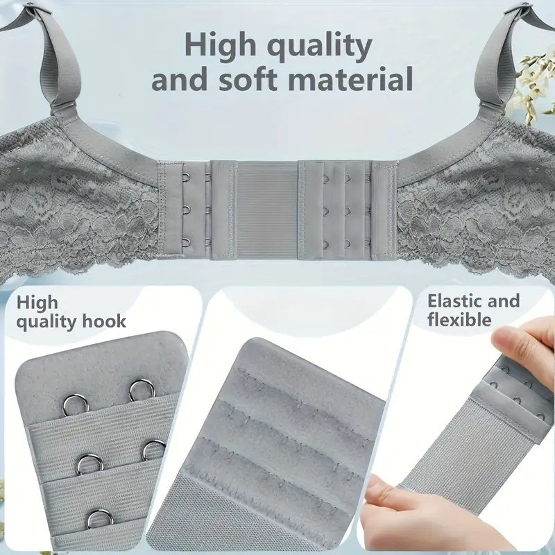4Pcs Adjustable Bra Extender 2/3/4 Hooks with Elastic Underwear Strap Extension