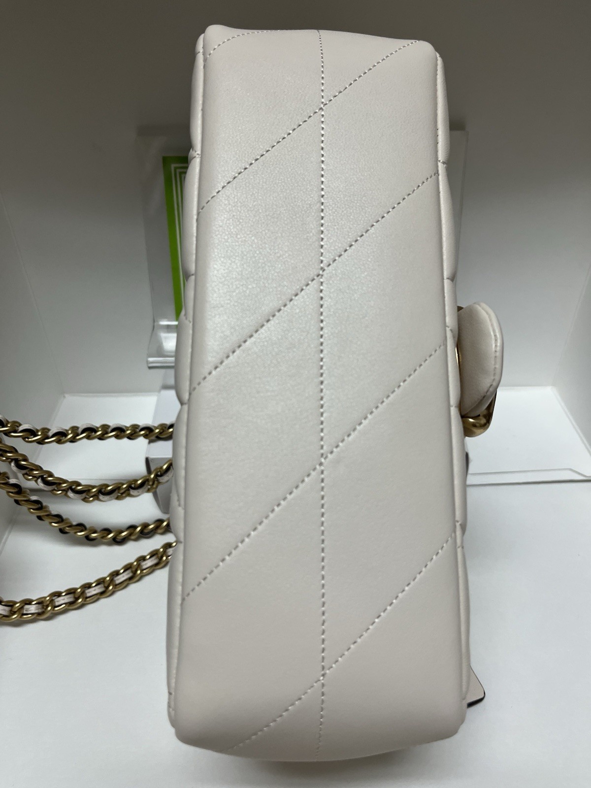 COACH Tabby Puffy Quilted Chain Shoulder Bag 20 Chalk White CP149