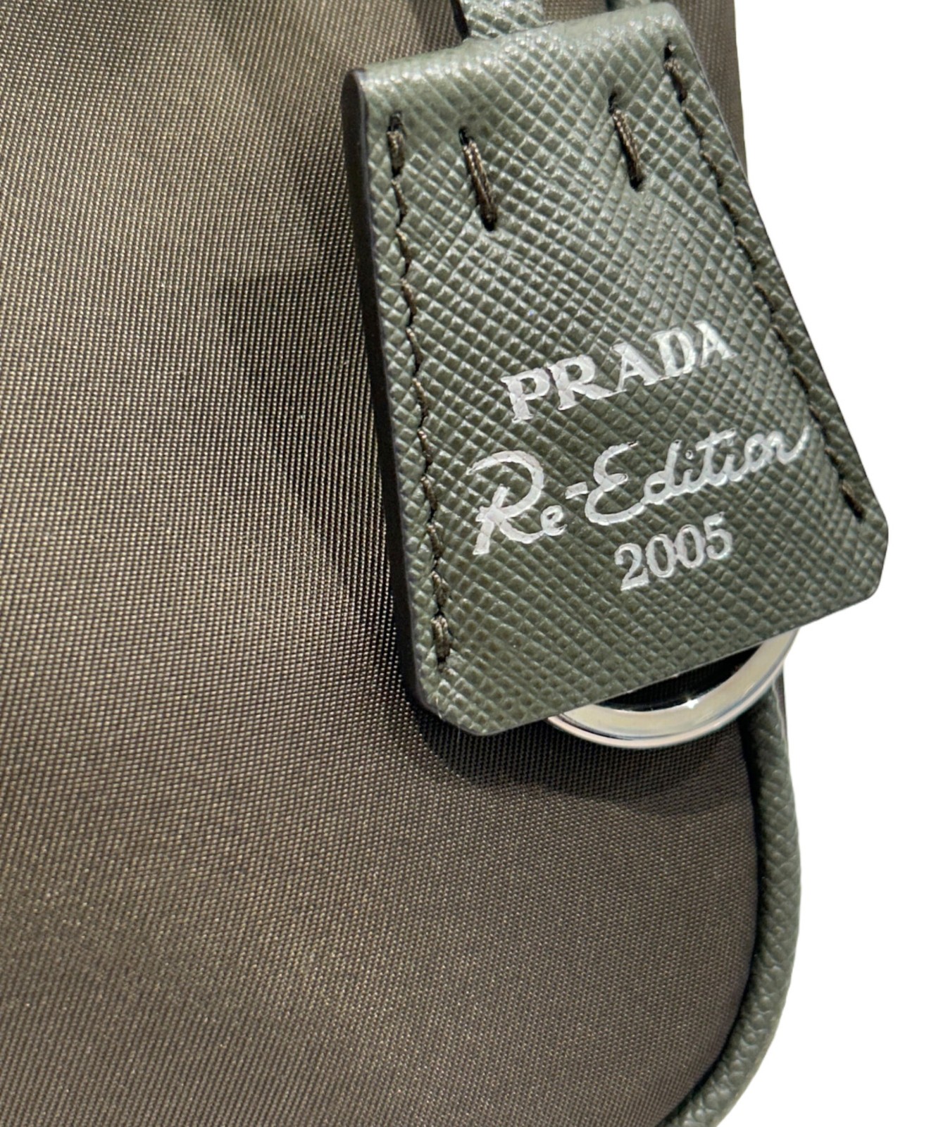 PRADA Re-Edition 2005 2WAY Shoulder Bag Olive Nylon Leather 1BH204 Women