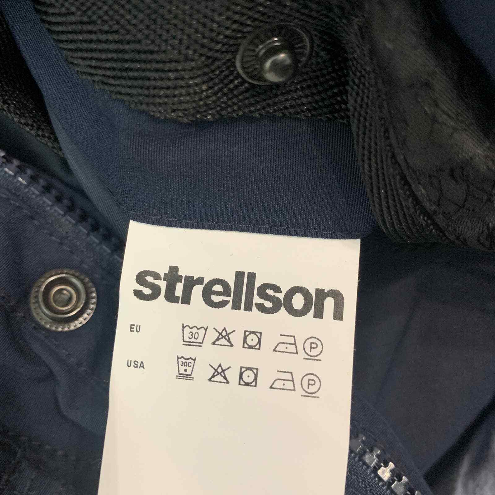 Strellson Mens Jacket Size 56 Blue Master-W Snap Full Zip Hooded Pockets Outdoor