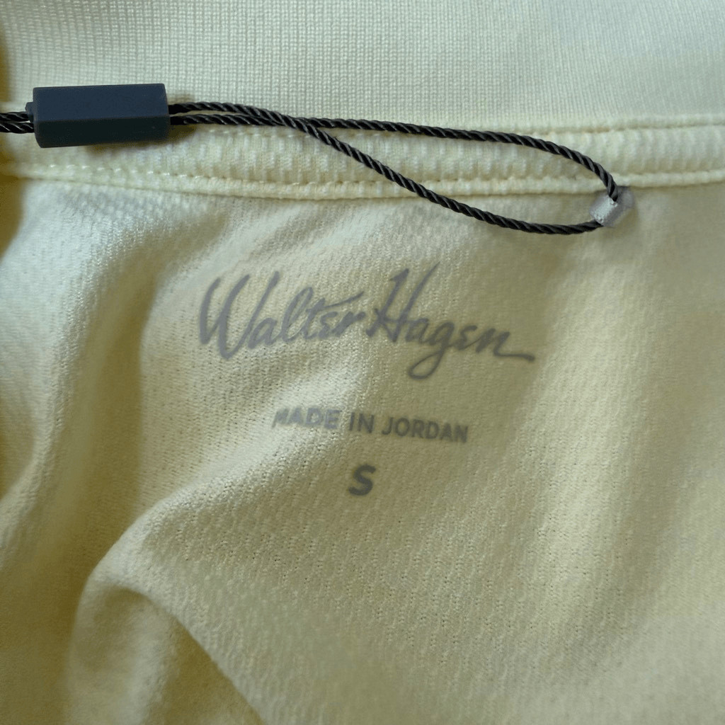 Walter Hagen Lemon Sorbet Yellow Clubhouse Scallop Golf Polo T Shirt size S NWT