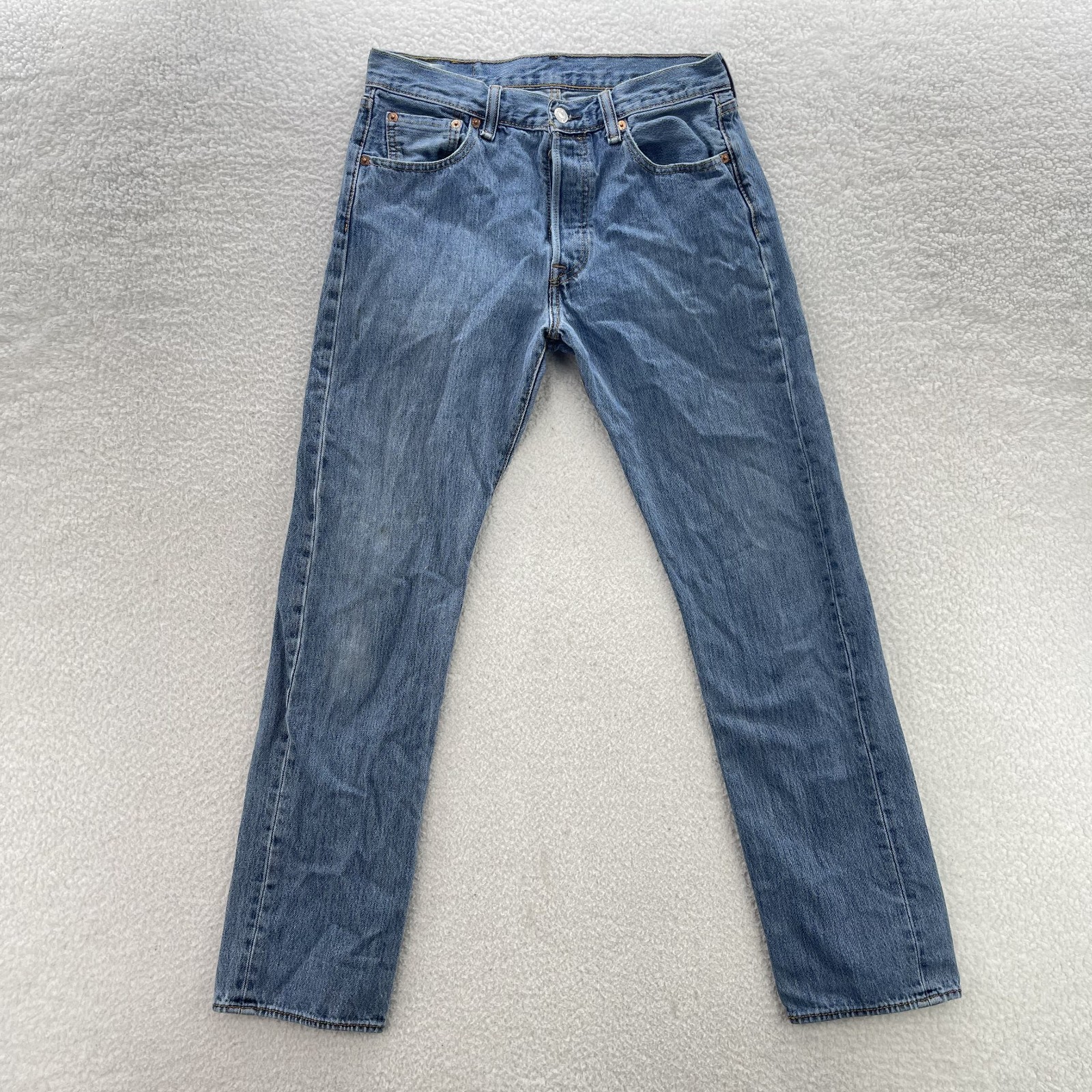 Levis 501 Jeans Mens 30×32 Blue Original Straight Button Fly Denim Grunge Cowboy