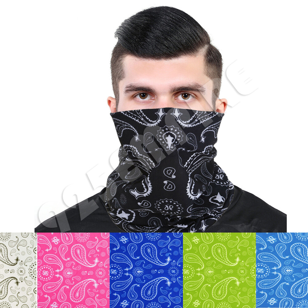 3 Pack Men’s Paisley Tube Bandana Face Mask Neck Gaiter Lot