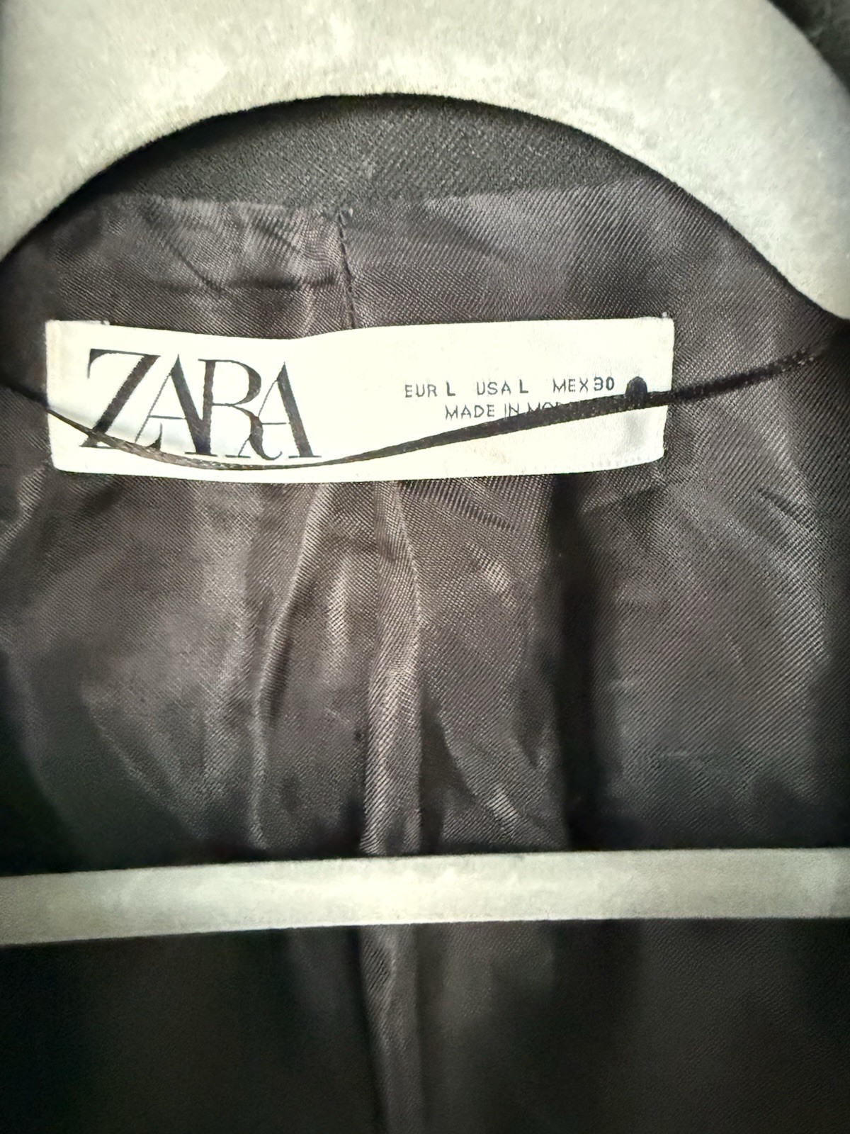 ZARA Black Straight Cut Buttoned Blazer Size L 9170/478/800 Tailored