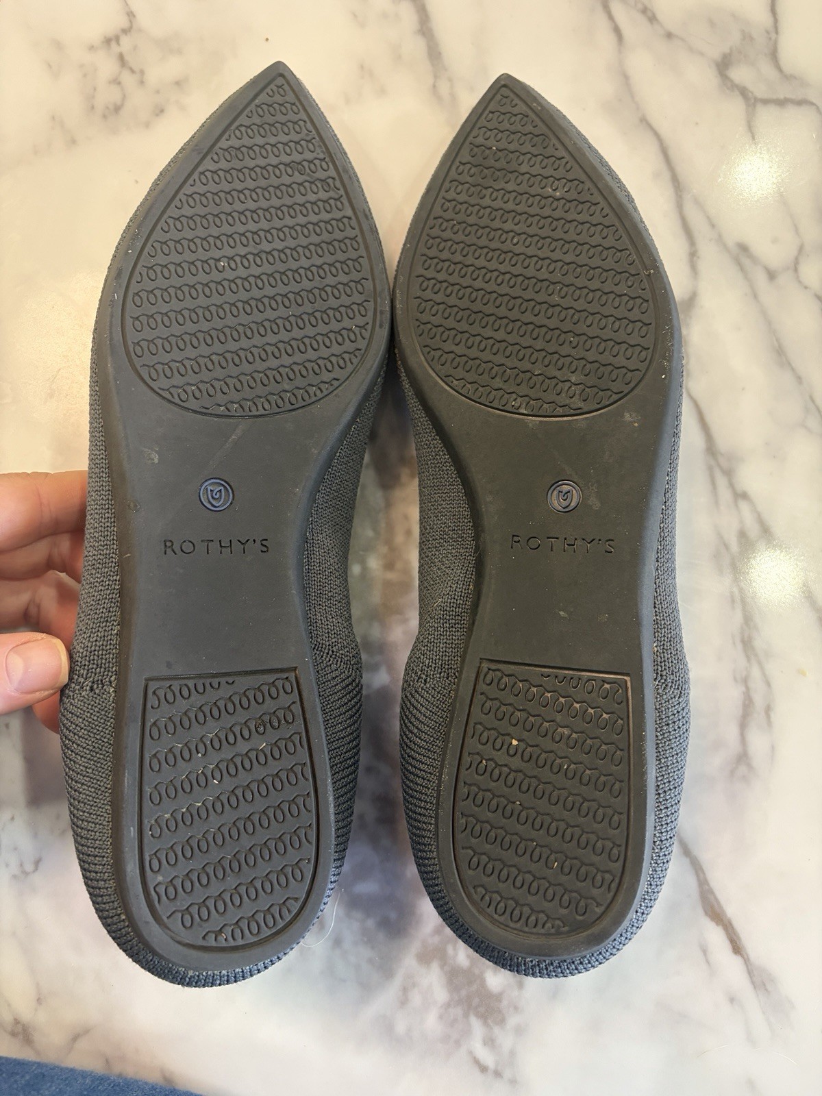 Rothy’s The Point Shoes Womens Size 8.5 Grey Knit Pointed Toe Flats Ballet