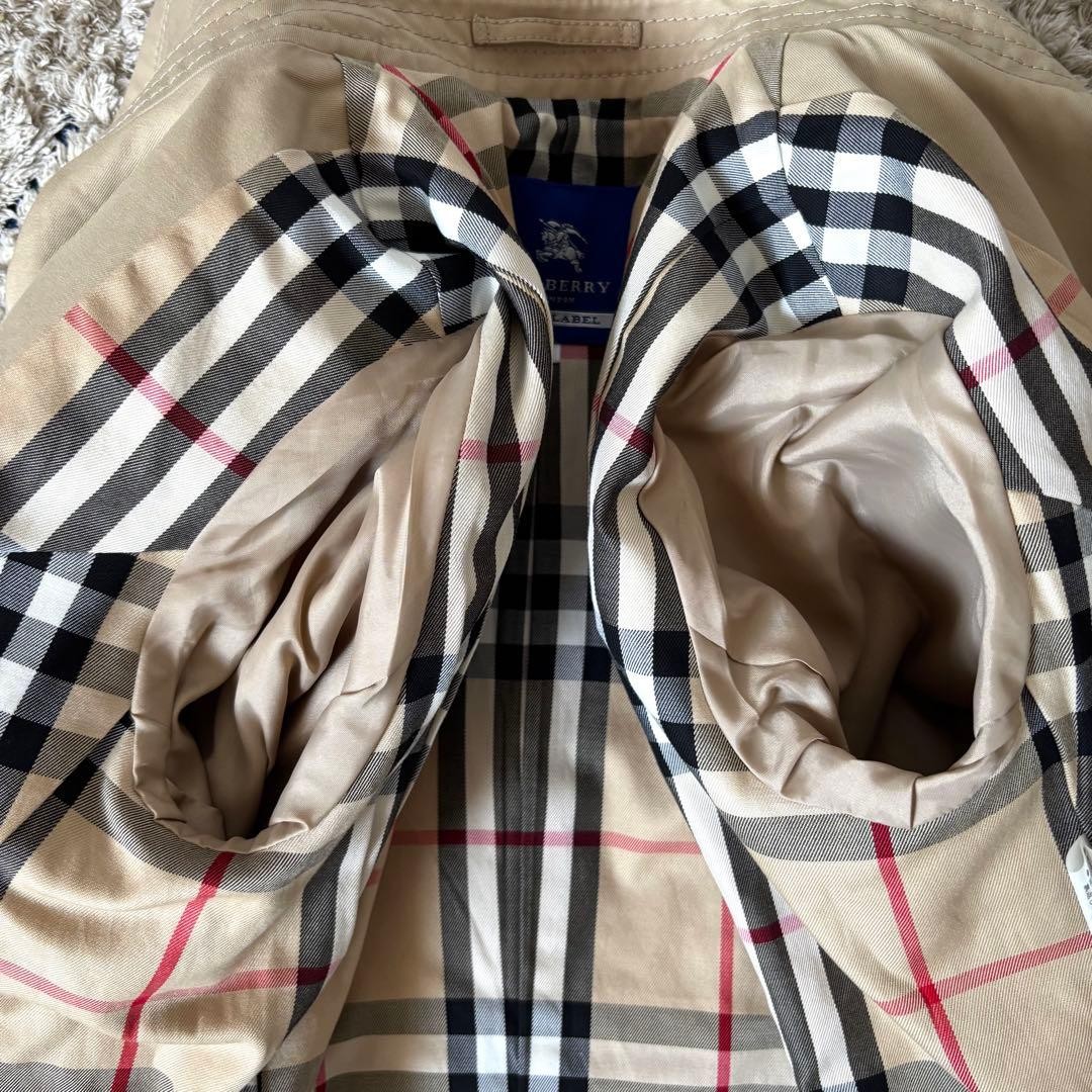 Burberry Blue Label Trench Coat Long Mega Check Belt