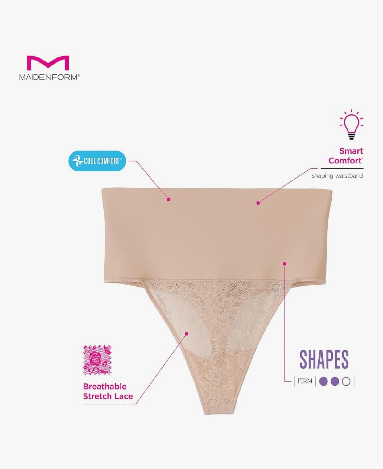 3 Pack Maidenform Self Expressions Women’s Thong FP0049, Sizes up-to 3XL
