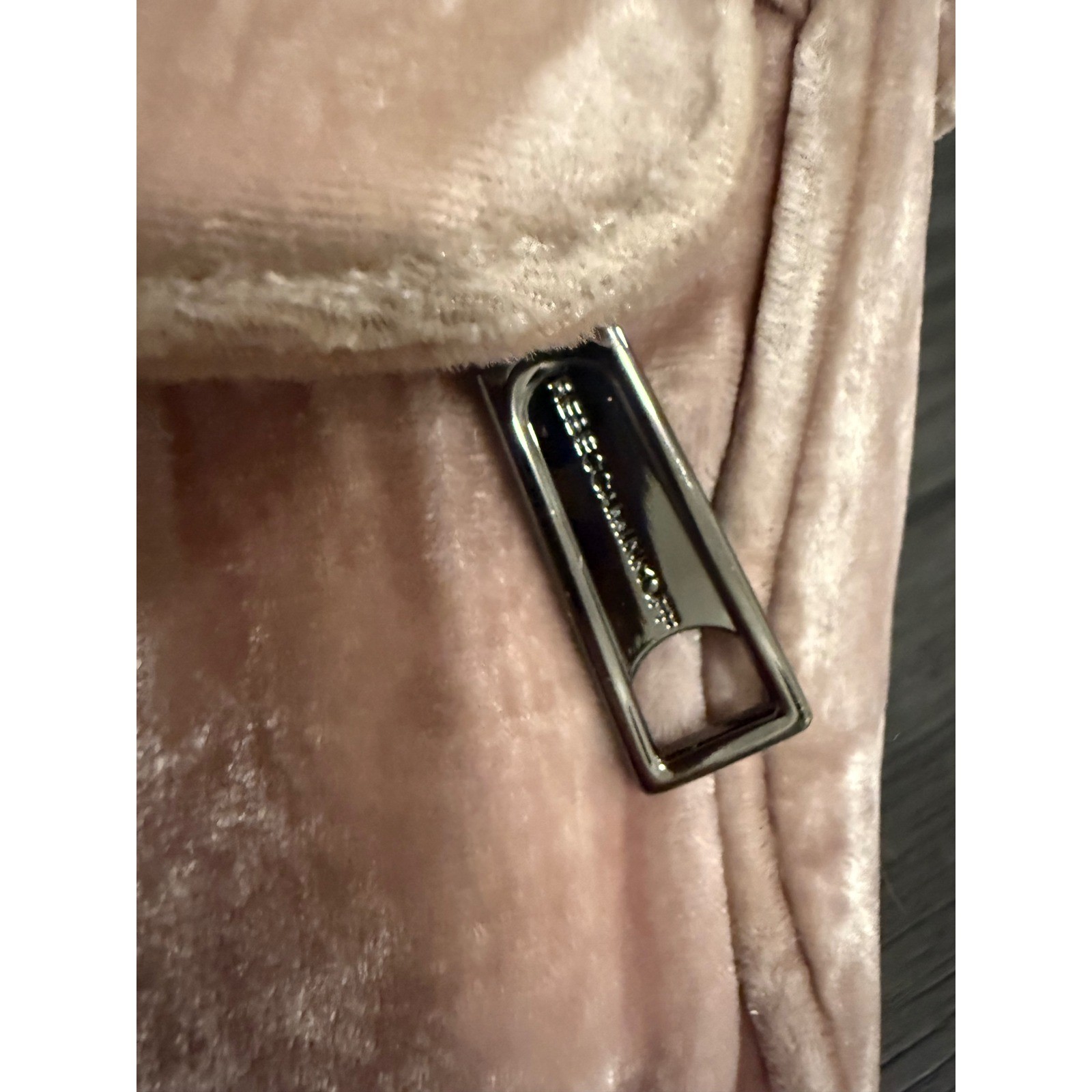 Rebecca Minkoff Mini MAC Velvet Crossbody Bag Blush Pink Gunmetal Hardware