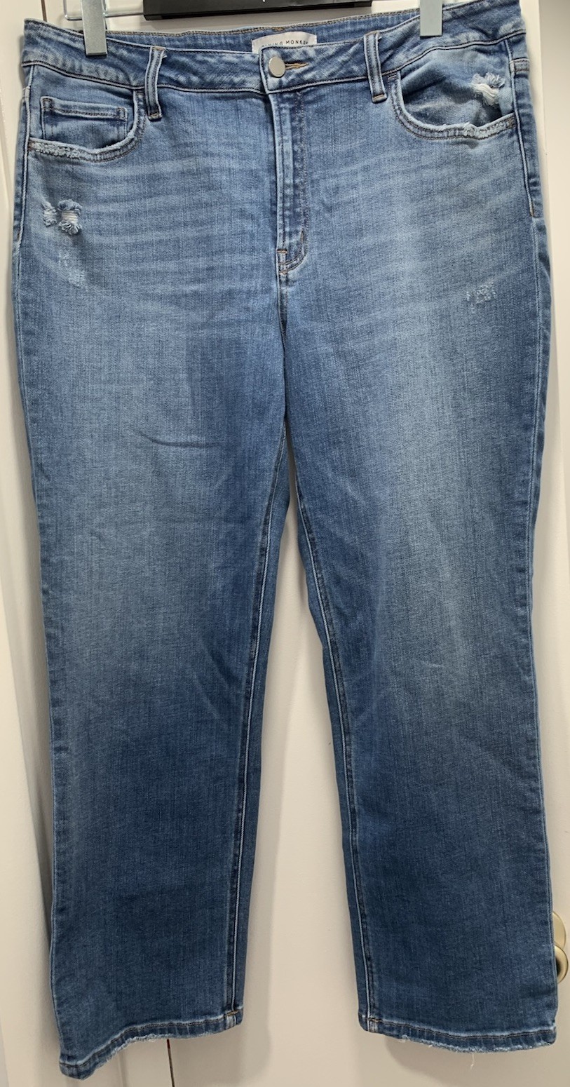 Flying Monkey Soft Mid Rise Distressed Medium Wash Jeans F5205 Size 32