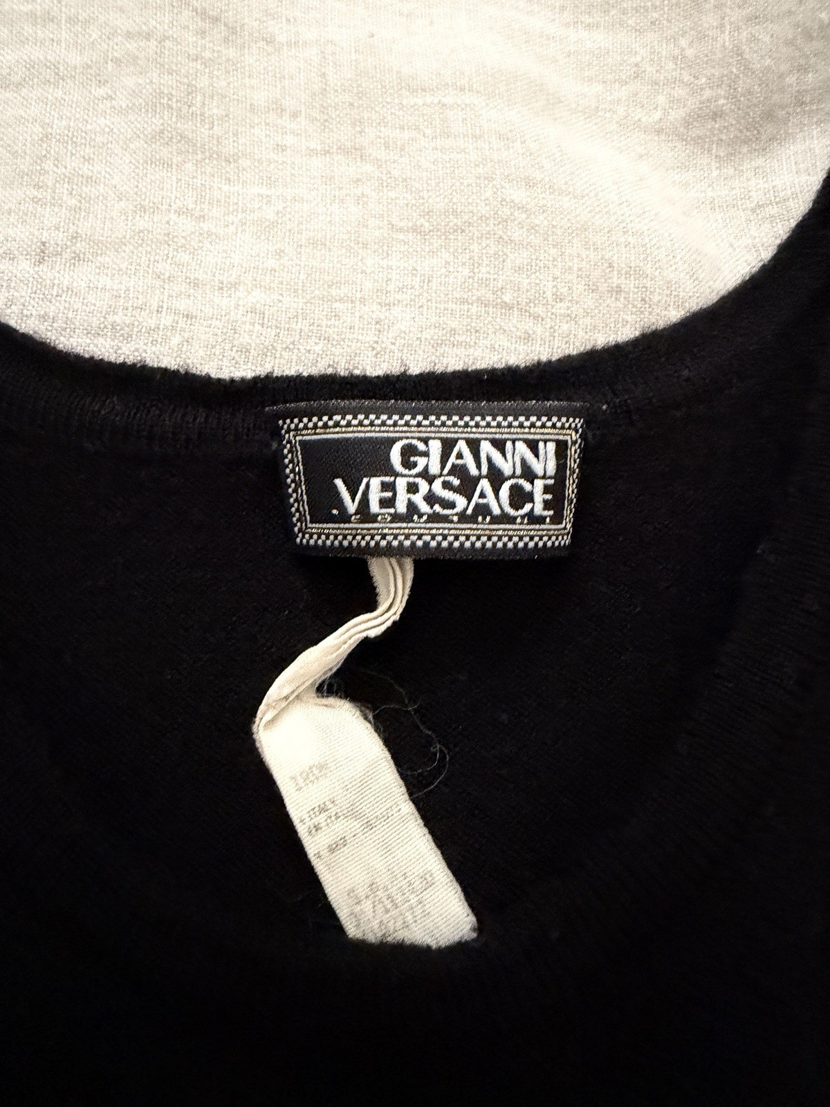 Vintage Gianni Versace Unisex Maternity S Black Knit Sleeveless