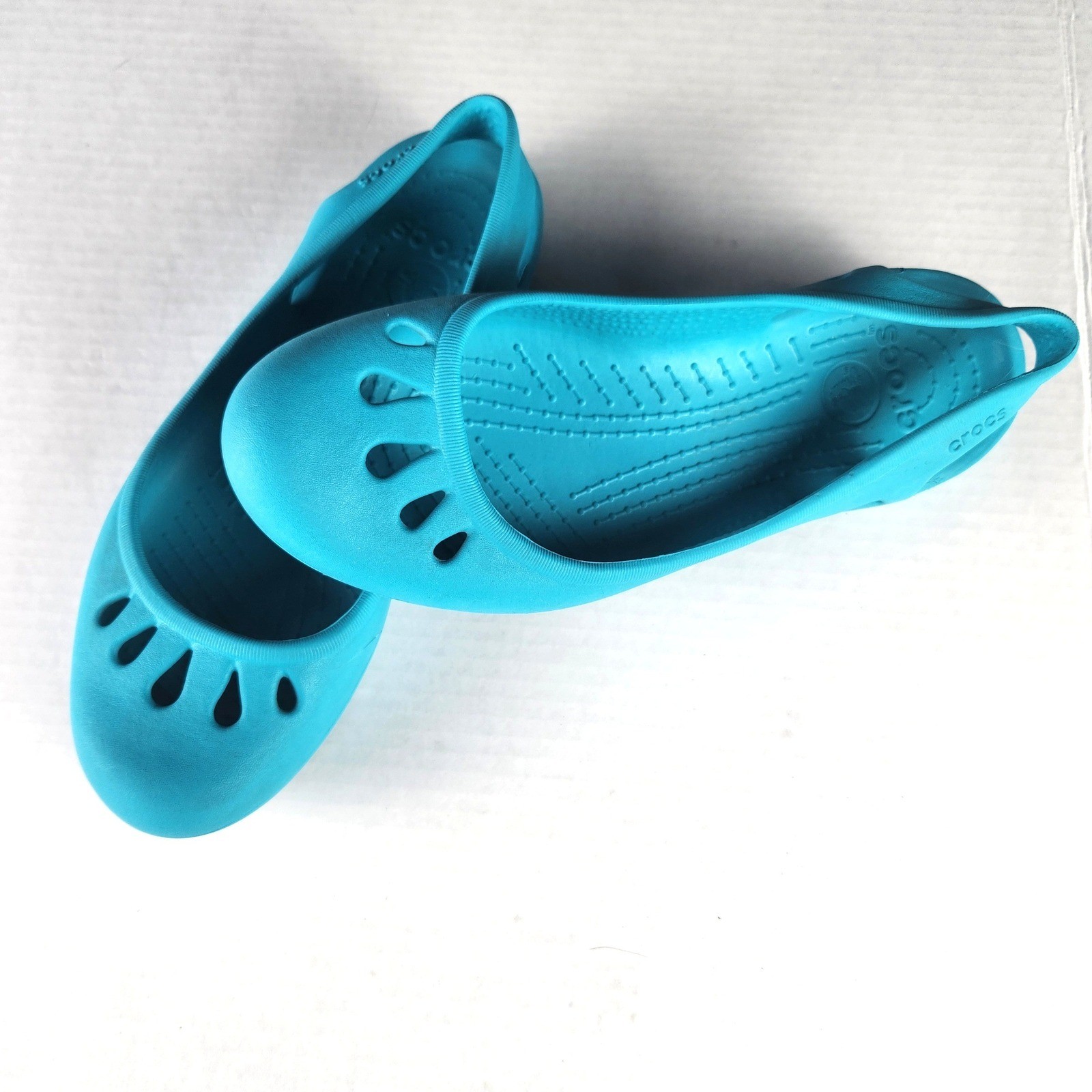 Crocs Kadee Ballet Flats Turquoise Blue Croslite Comfort Shoes Womens Size 9
