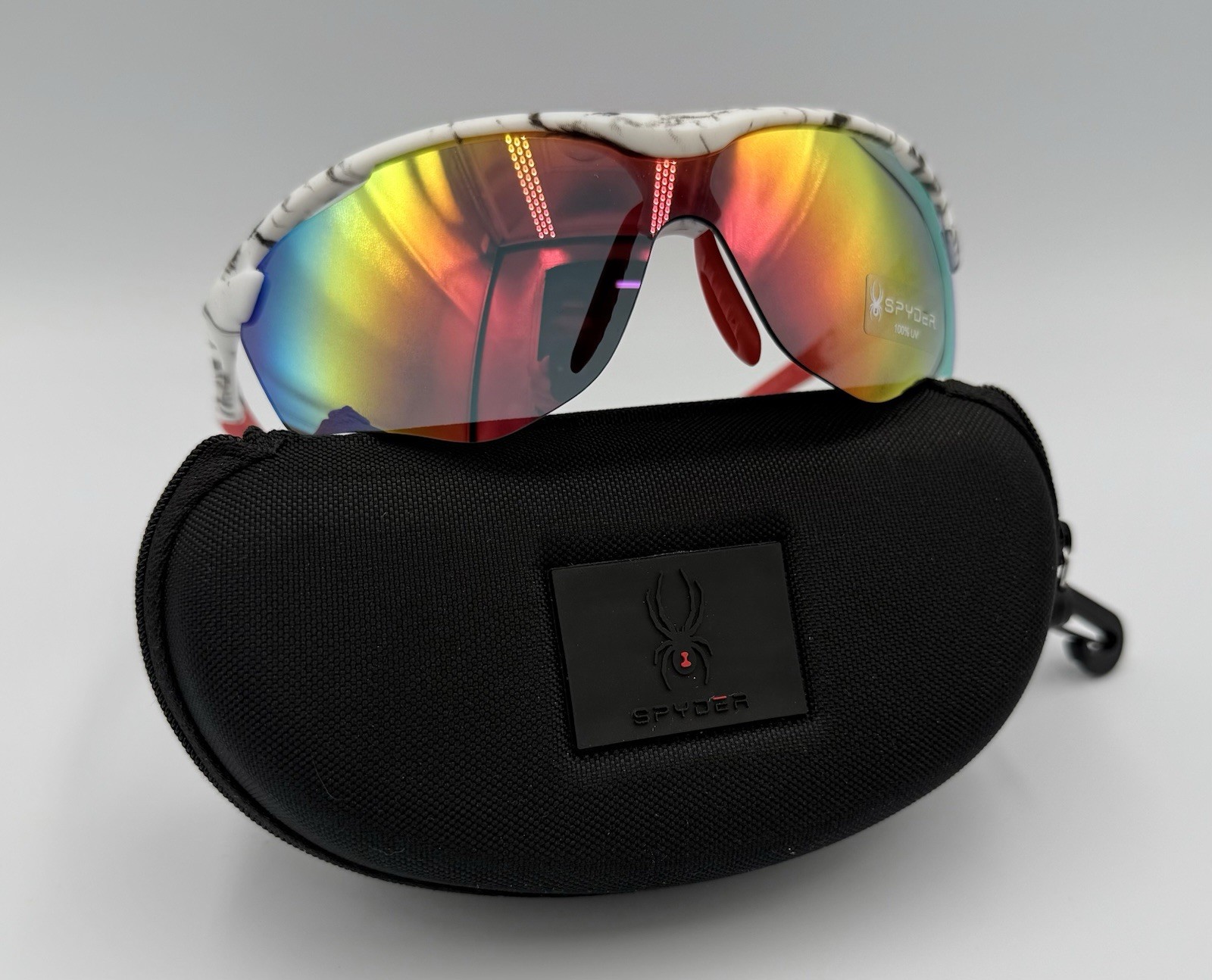 Spyder SP6031 Men’s Sunglasses Granite Plastic Frame With Rainbow Shield -NEW!!