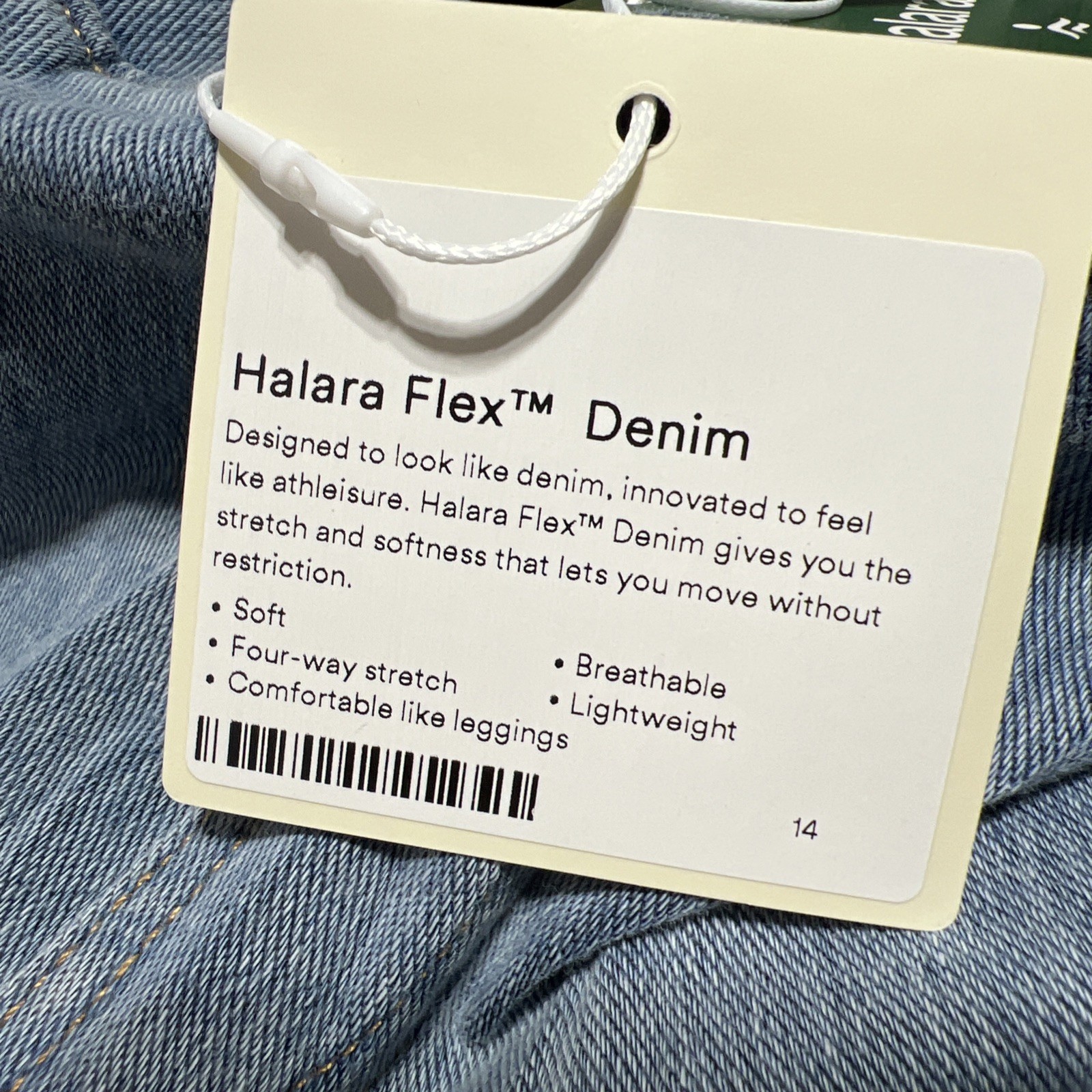 Halara womens L 12/14 shortsHigh Waisted Relaxed Denim Bermuda Malbu Blue NWT