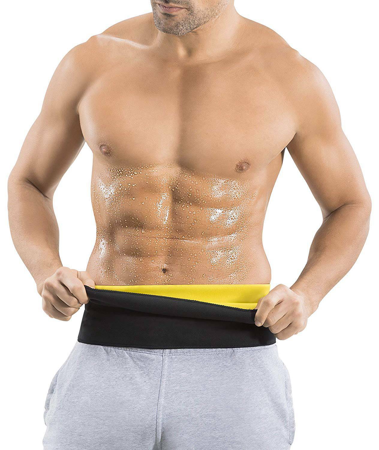 Men’s Sweat Sauna Belt Waist Trainer Body Shaper Compression Abdominal Workout