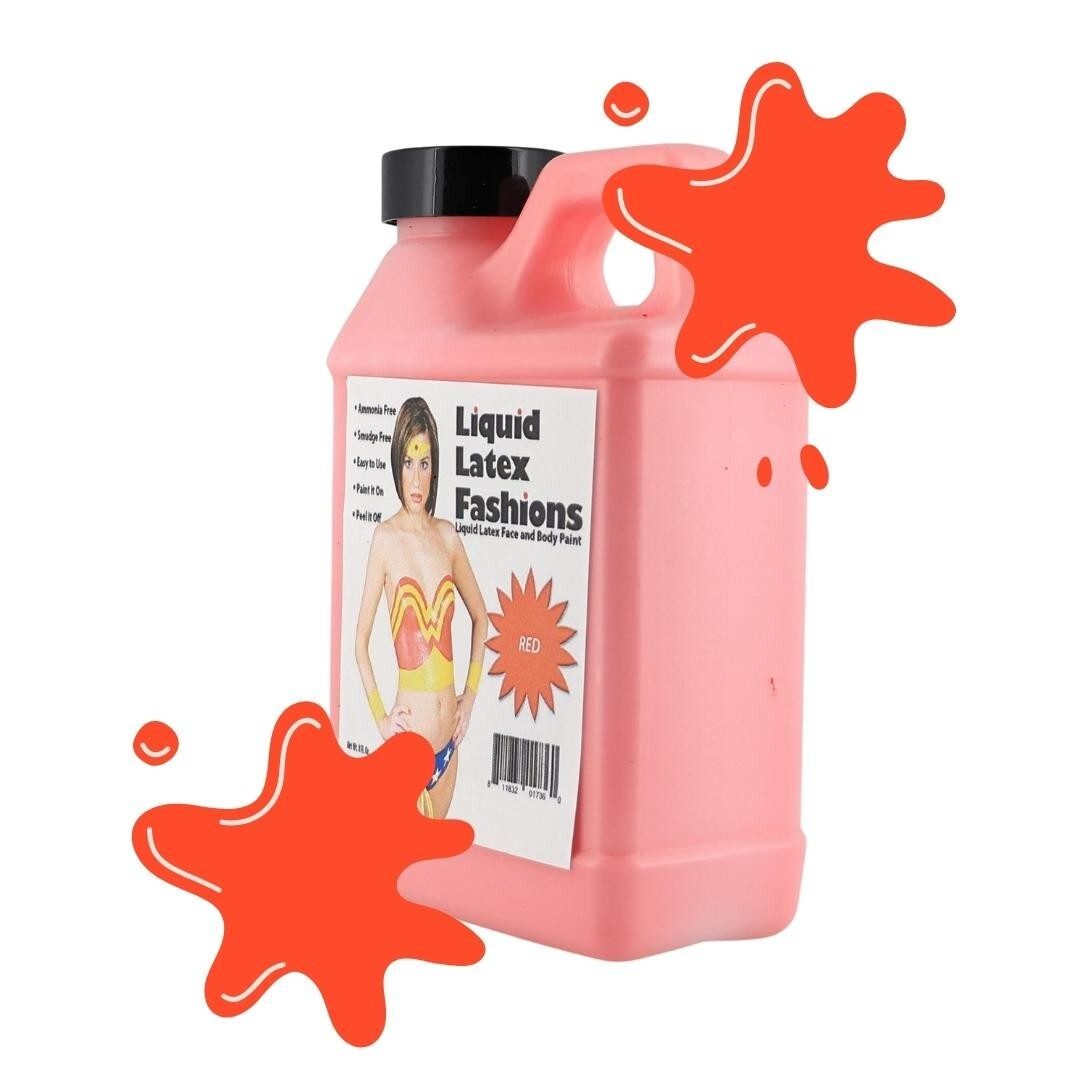 Red 8 Fl Oz – Liquid Latex Face and Body Paint, Halloween, Cosplay
