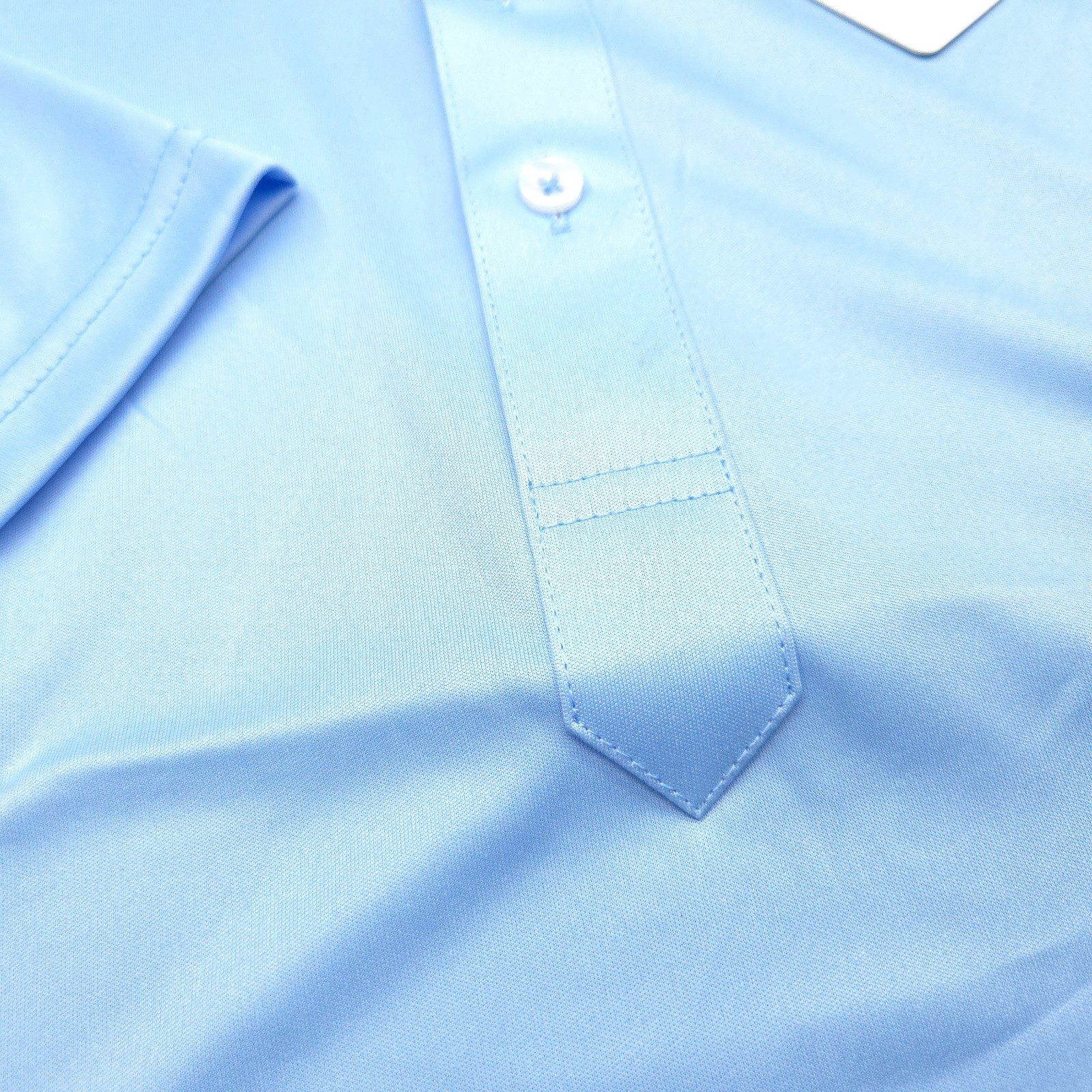 Collars & Co Performance Polo Shirt -L- BLUE LIGHTWEIGHT POLY Dress Collar -GOLF