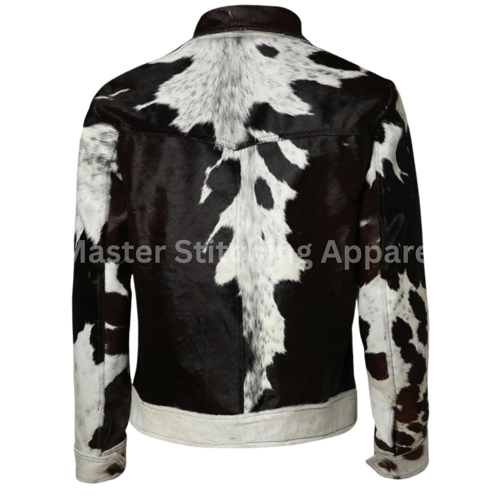 Women’s Retro Style Genuine Cowhide Leather Natural Hair-On Cow Skin Coat S-3XL